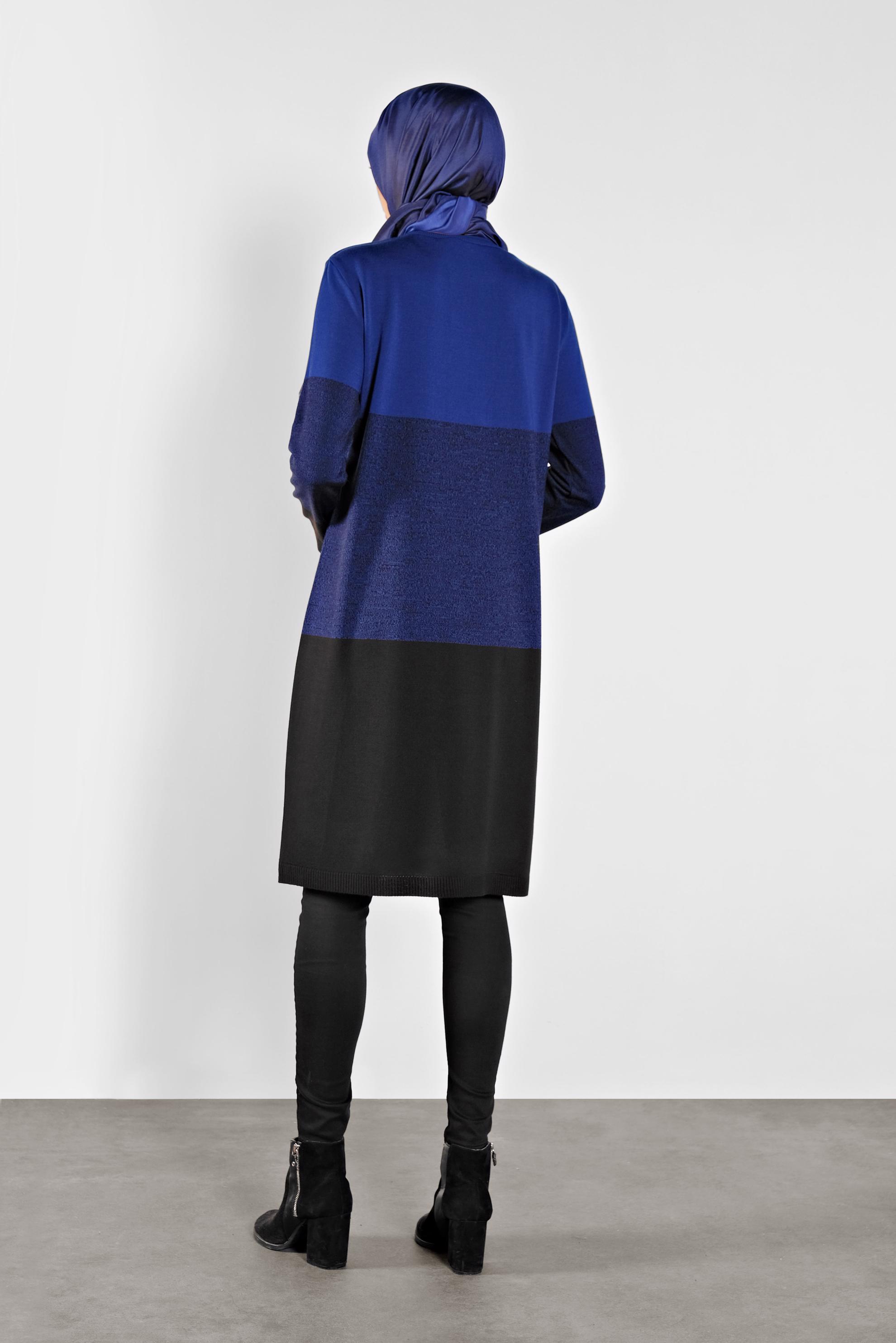 Tesettür giyim LACİVERT RENK GEÇİŞLİ İNCE TRİKO TUNİK 41075 