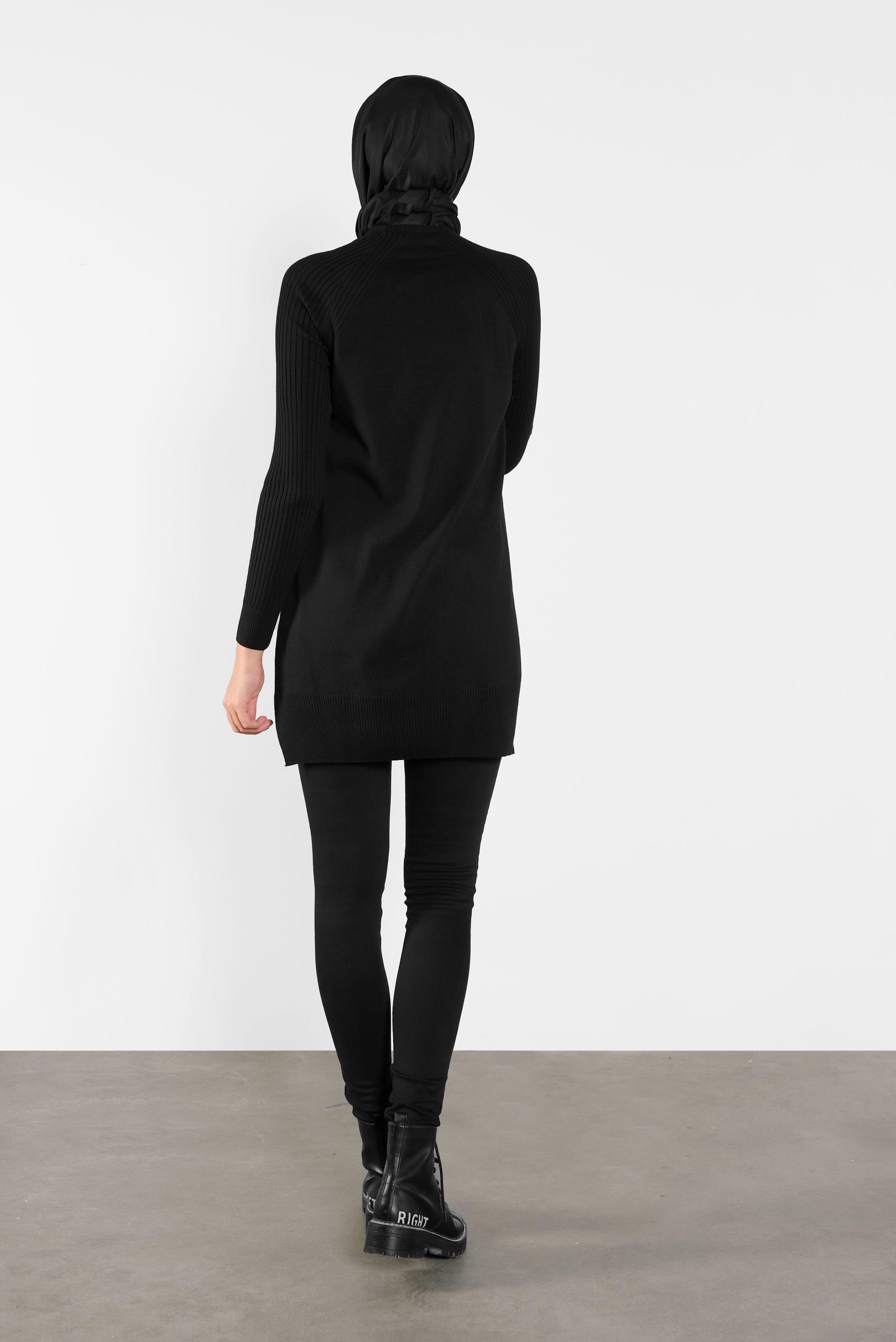 Tesettür giyim SİYAH BASİC TRİKO TUNİK 41080 