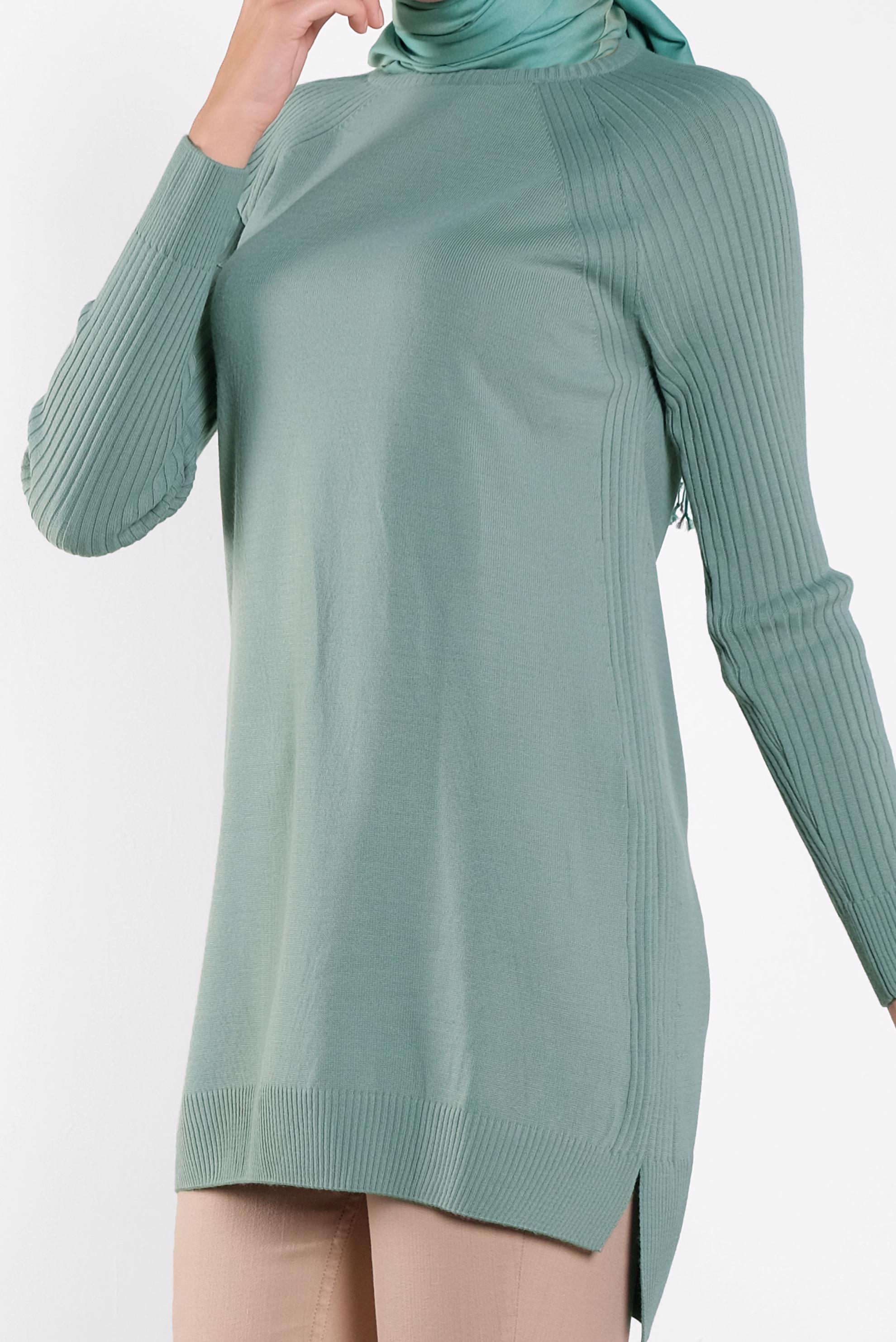 Tesettür giyim MAVİ BASİC TRİKO TUNİK 41080 