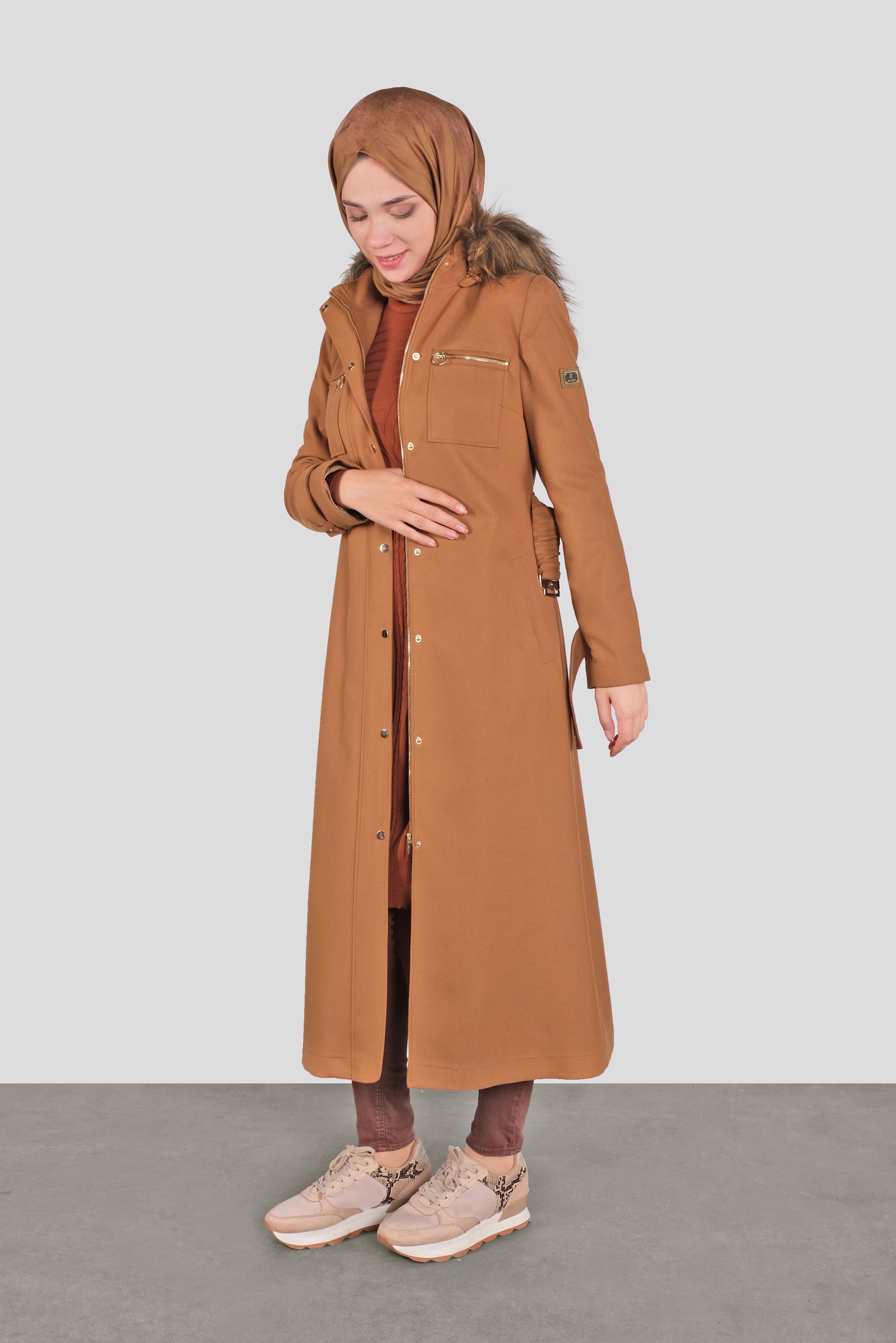 Tesettür giyim TURUNCU ÖRGÜ DESENLİ TRİKO TUNİK 41084