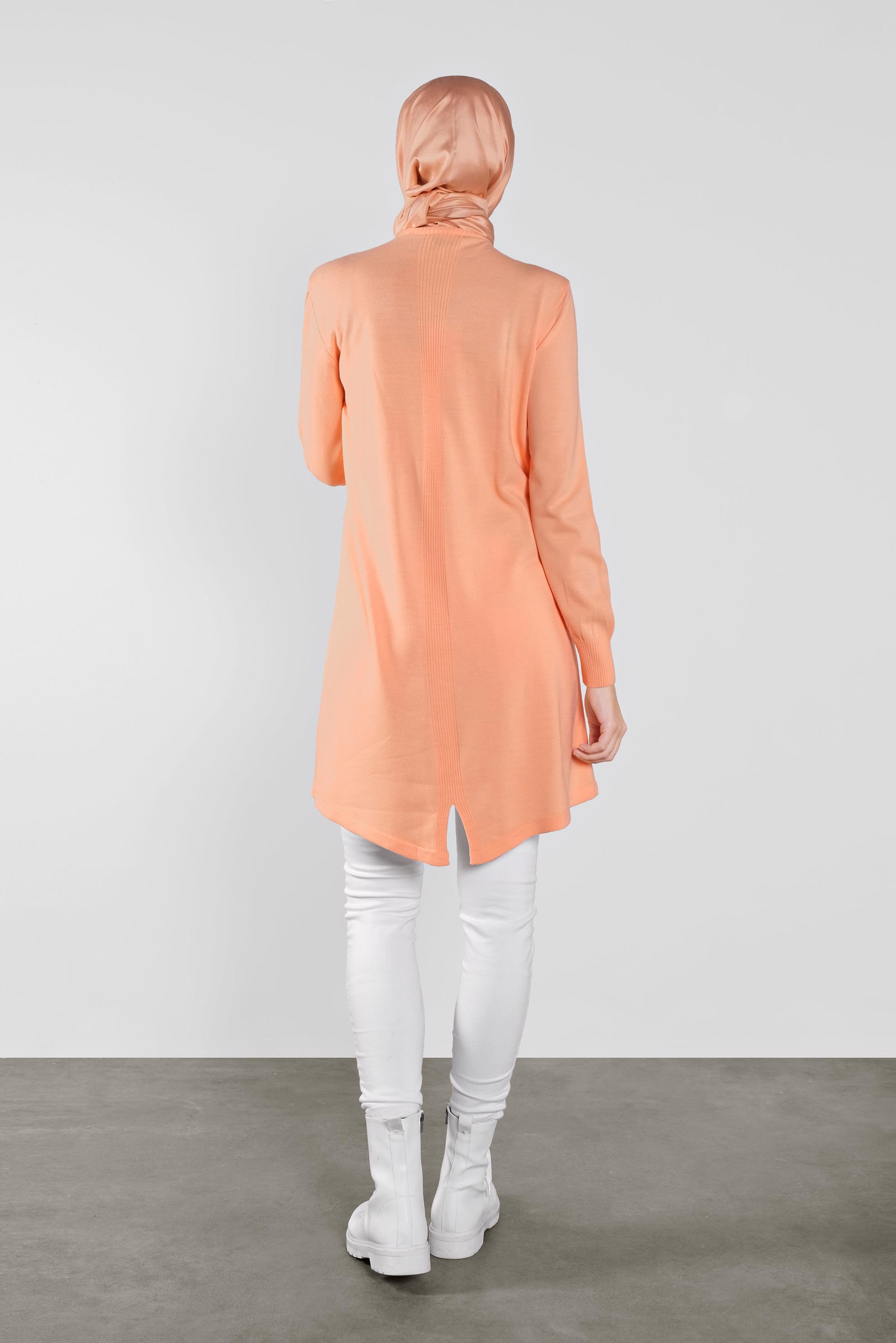 Tesettür giyim PEMBE ASİMETRİK KESİM TRİKO TUNİK 41085 