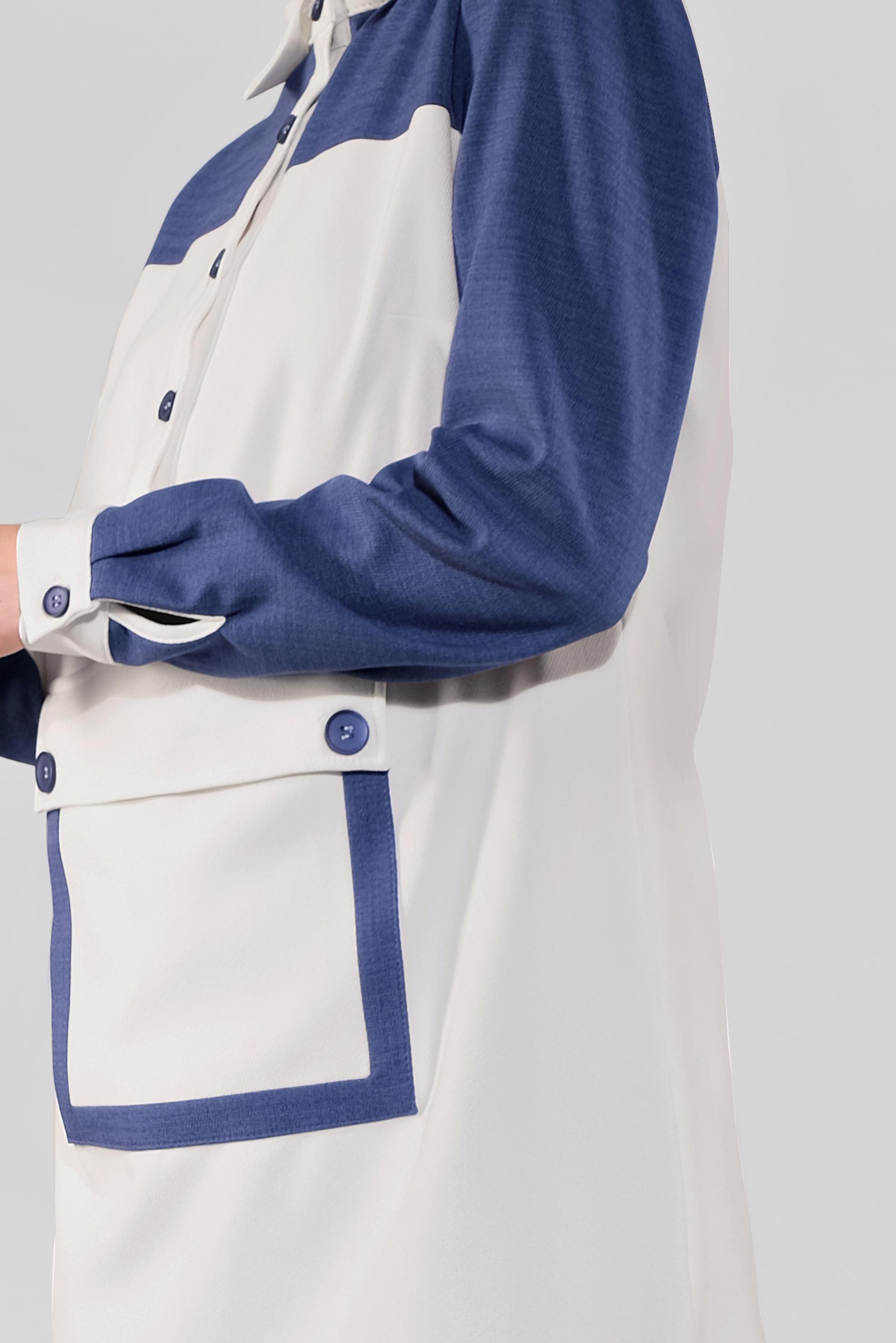 Tesettür giyim LACİVERT DÜĞMELİ CEPLİ TUNİK 41123 