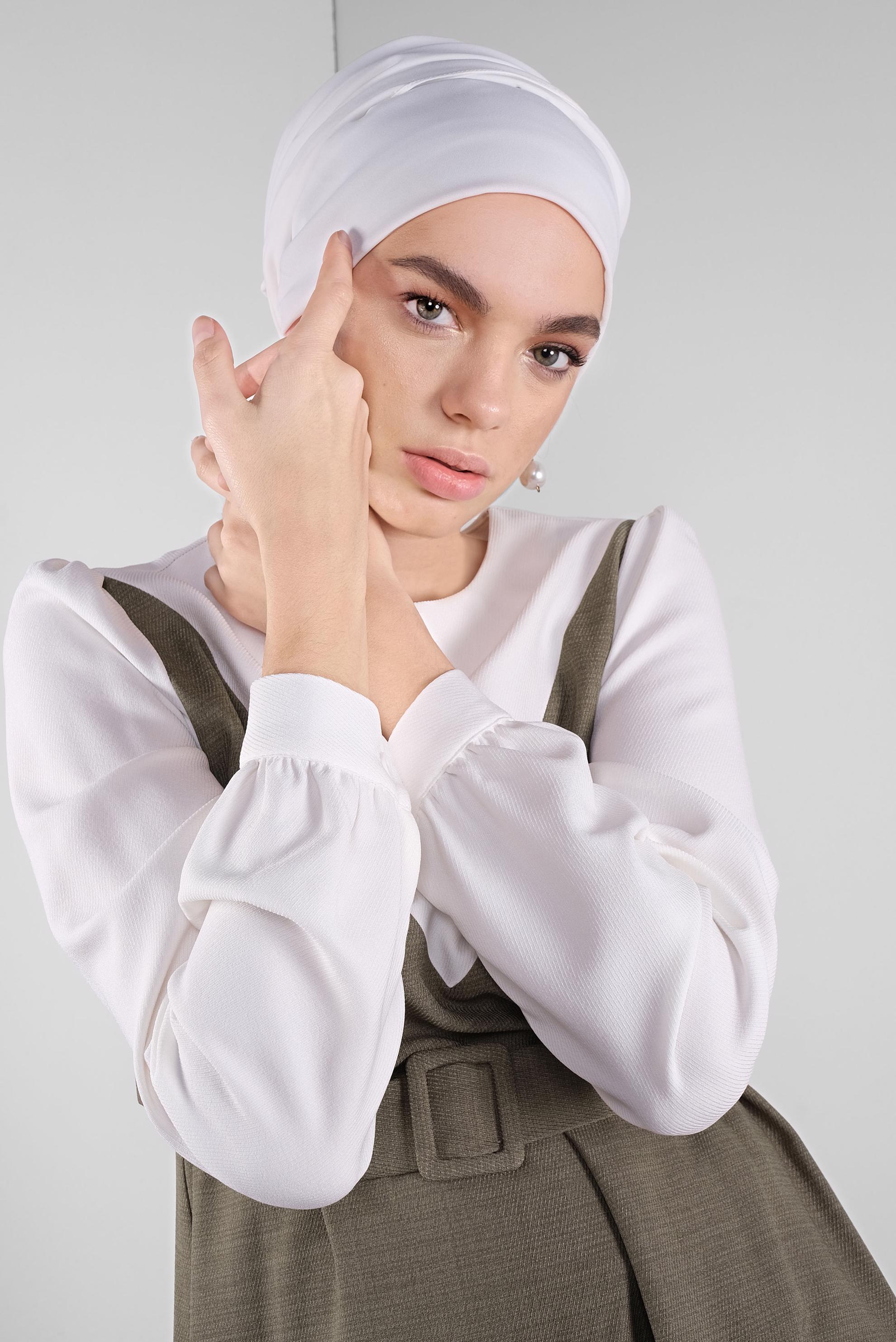 Vêtements hijab KAKI TUNIQUE AVEC CEINTURE 41124 