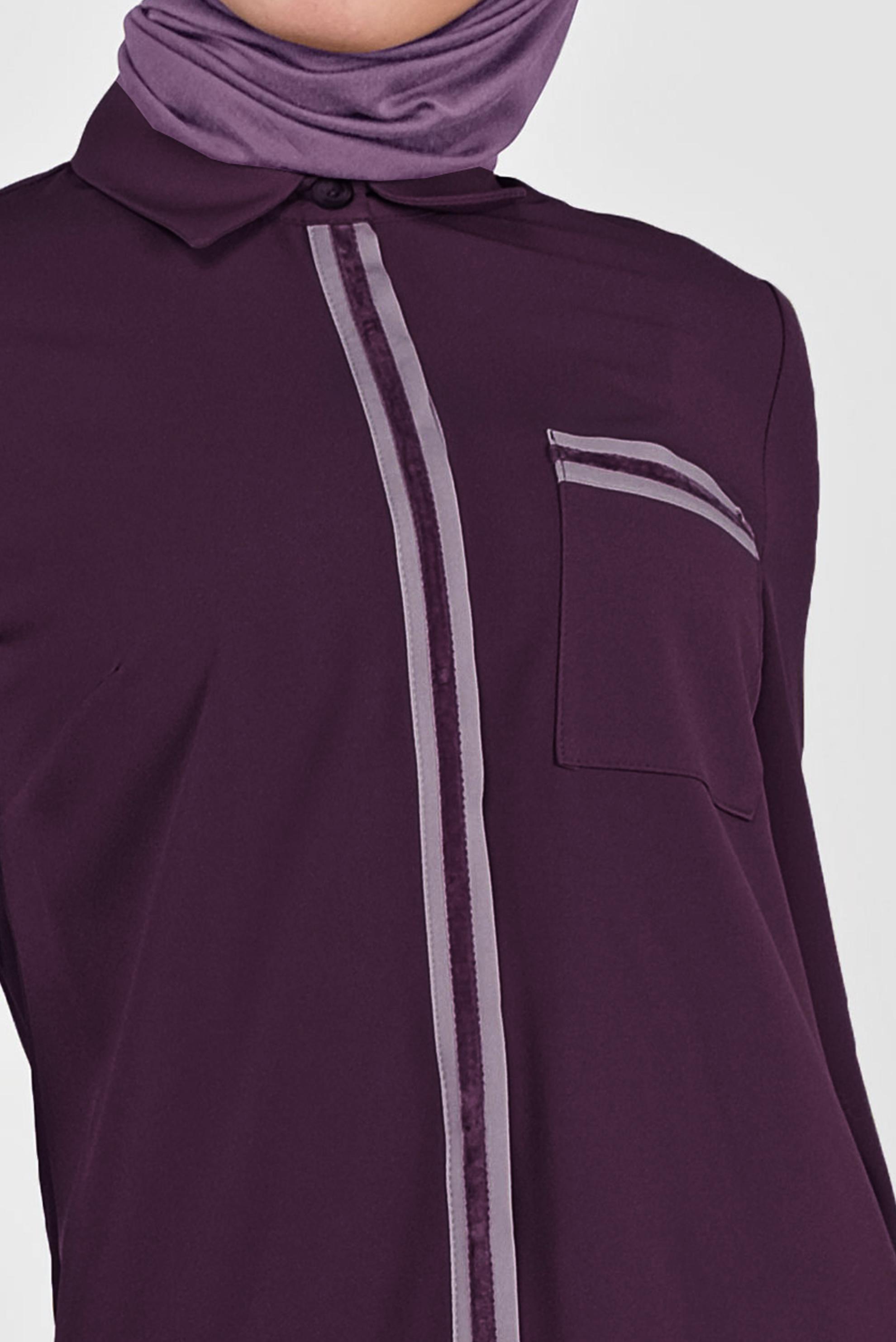 Tesettür giyim MOR ŞERİT DETAYLI TUNİK 41125 