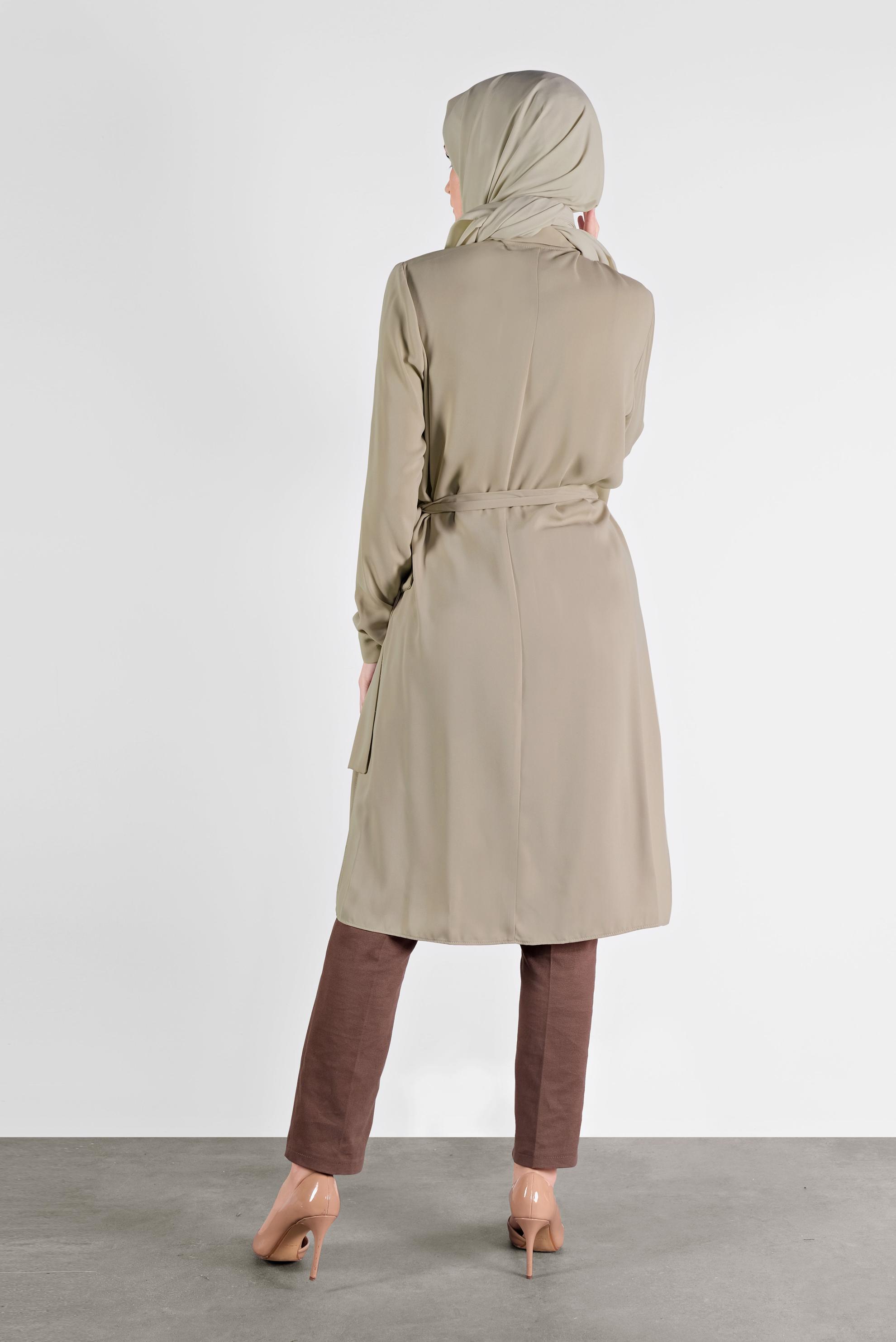 Tesettür giyim VİZON ASİMETRİK KESİM TUNİK 41129 