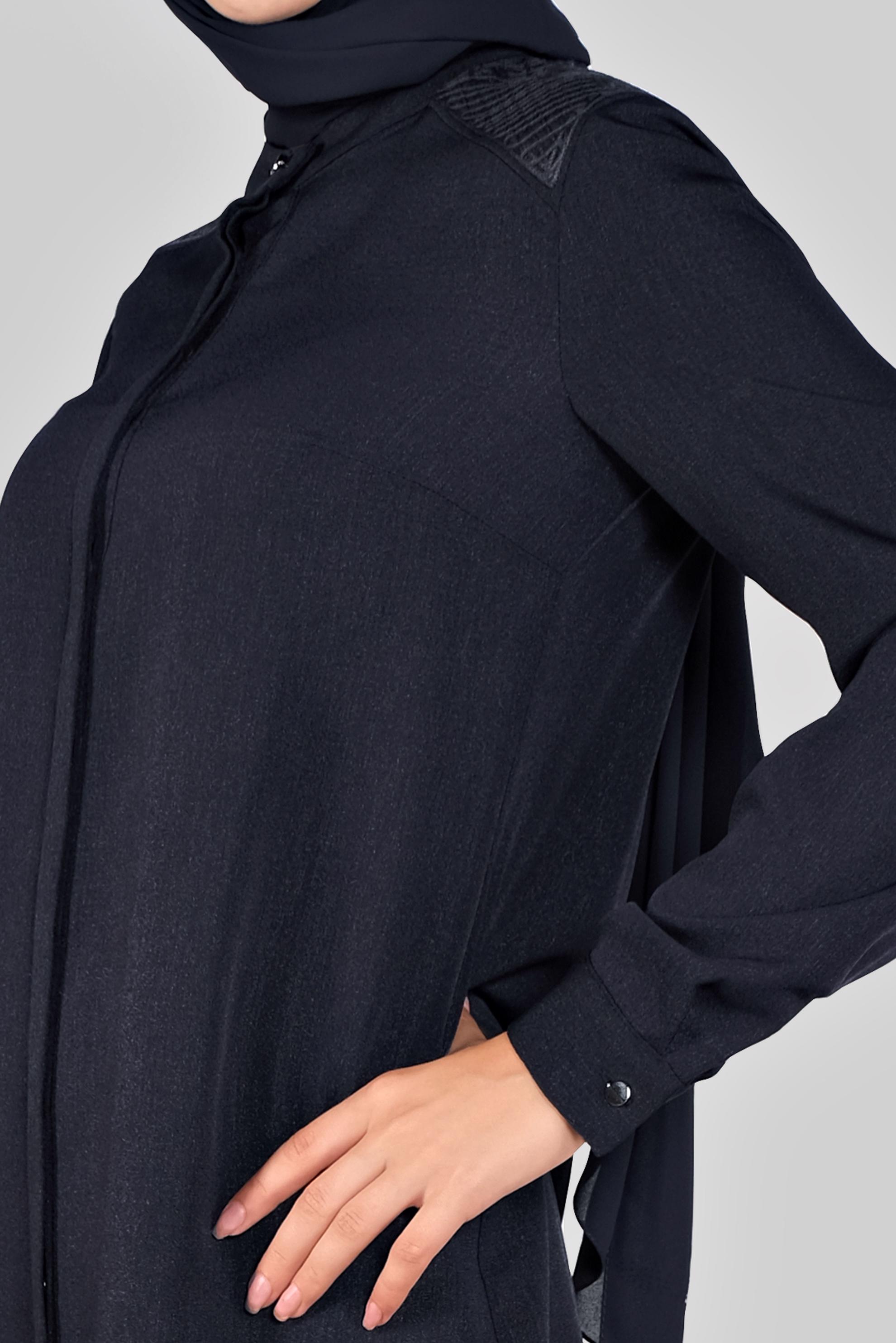 Tesettür giyim LACİVERT GİZLİ DÜĞMELİ NAKIŞLI TUNİK 41165 