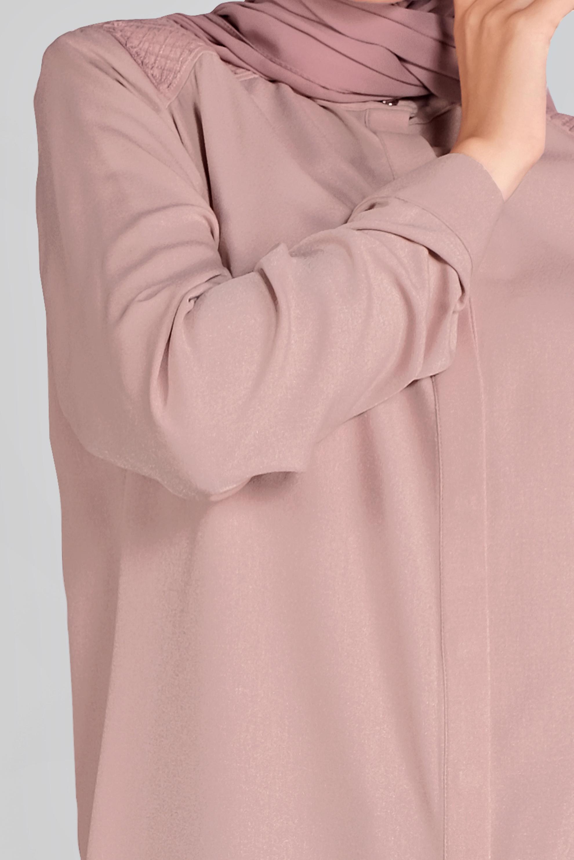 Tesettür giyim PUDRA GİZLİ DÜĞMELİ NAKIŞLI TUNİK 41165 