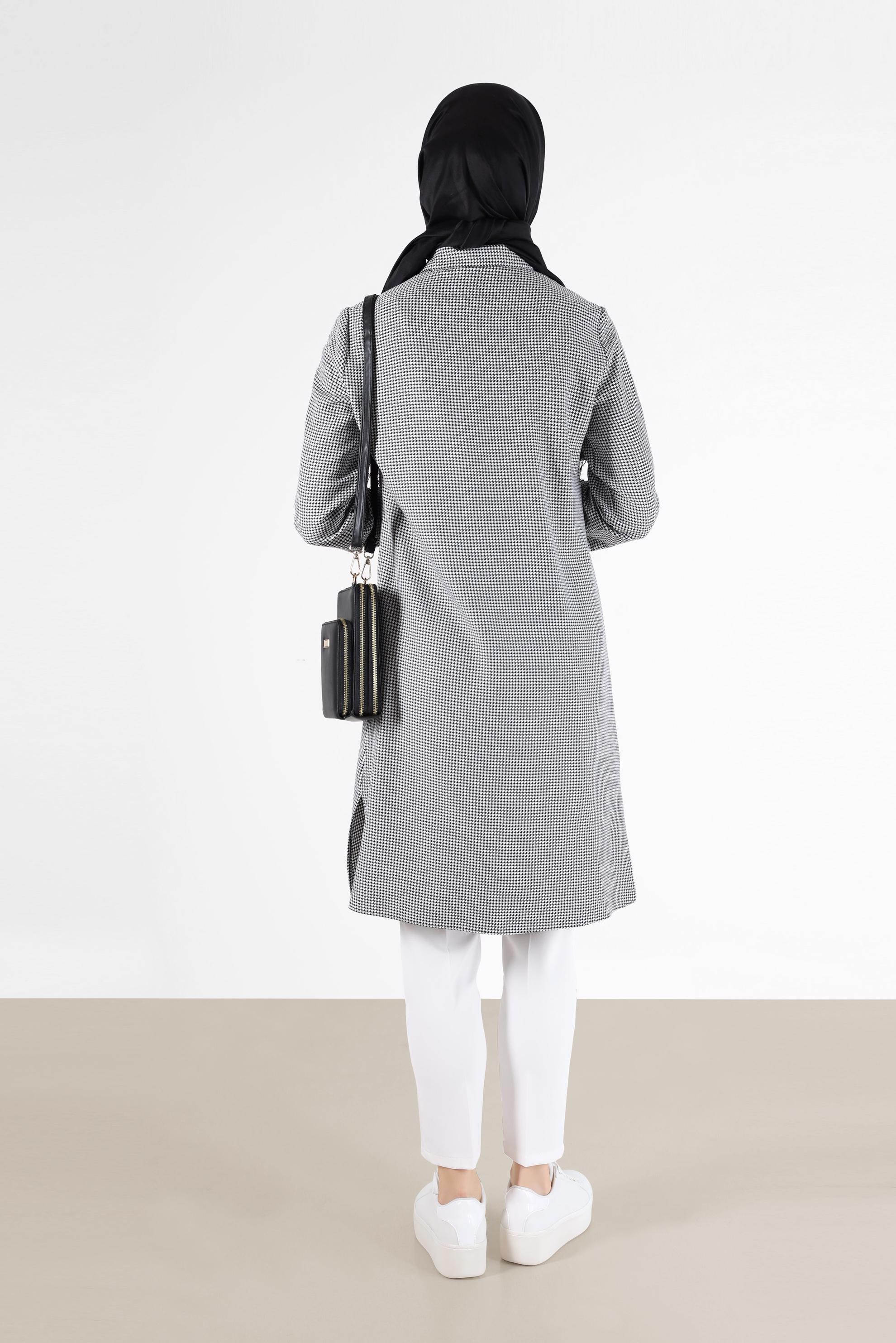 Tesettür giyim SİYAH PÖTİKARE DESENLİ TUNİK 41170 