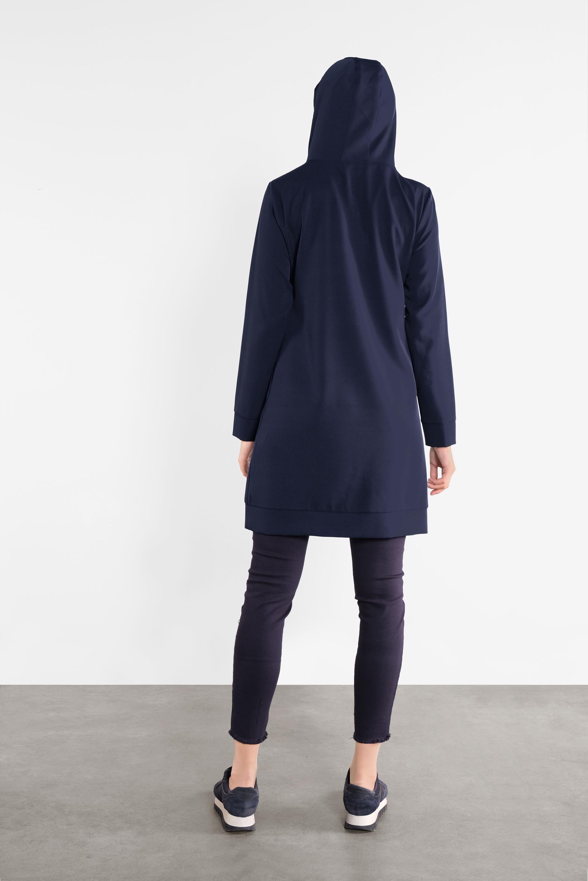 Tesettür giyim LACİVERT CEPLİ KAPÜŞONLU TUNİK 41192 