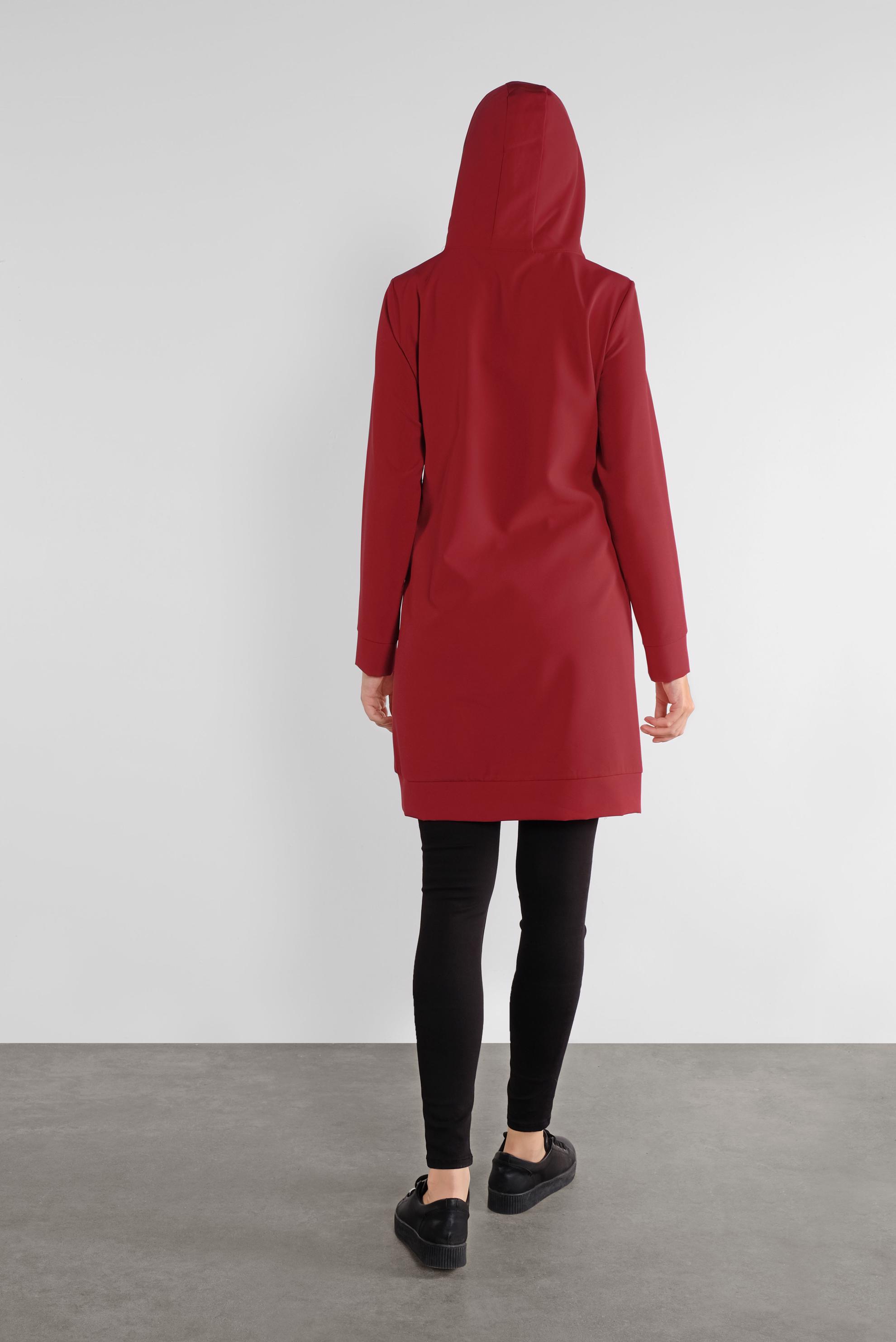 Tesettür giyim BORDO CEPLİ KAPÜŞONLU TUNİK 41192 