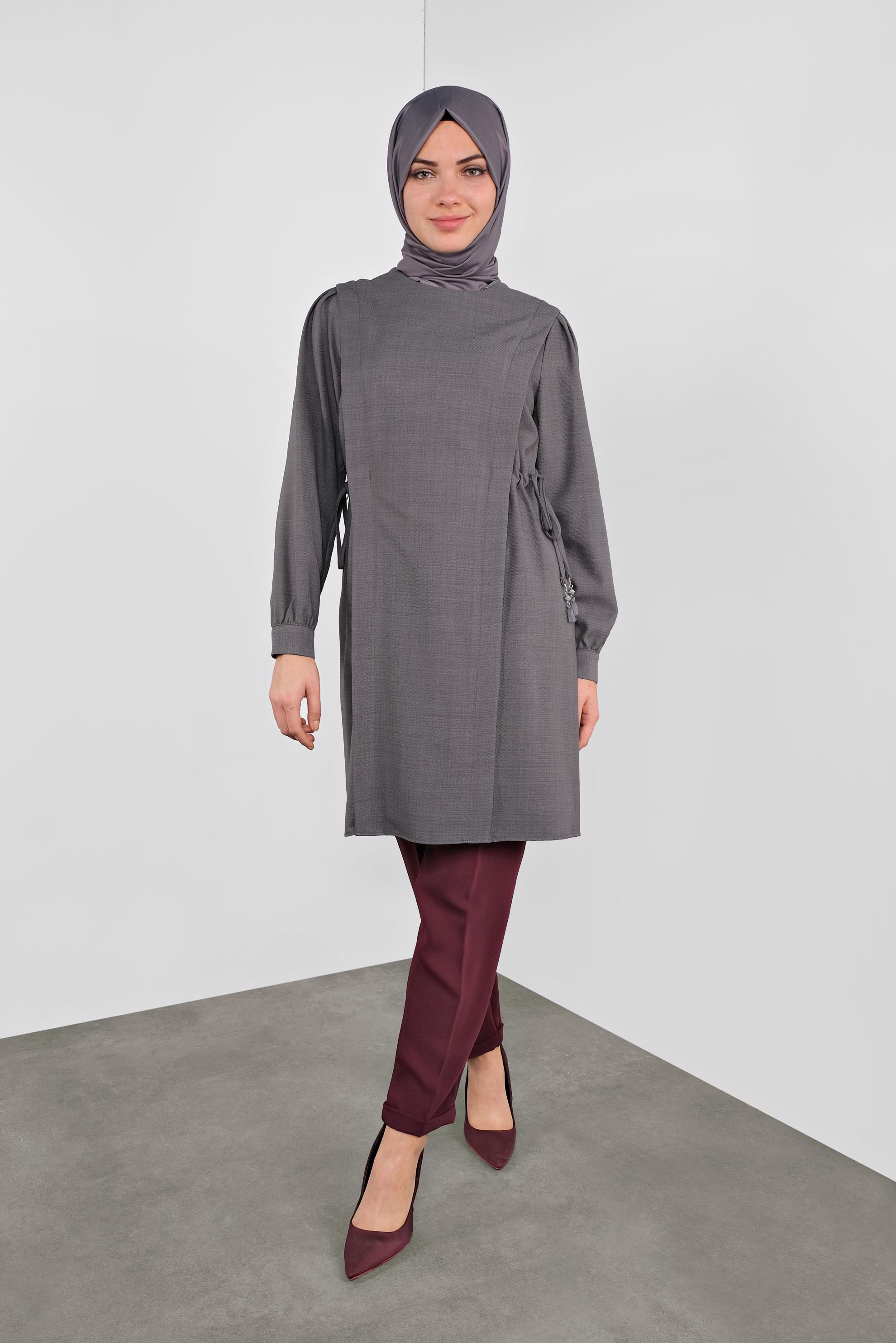 Tesettür giyim GRİ 41202 ANYA TUNİK 38/44 TEK40