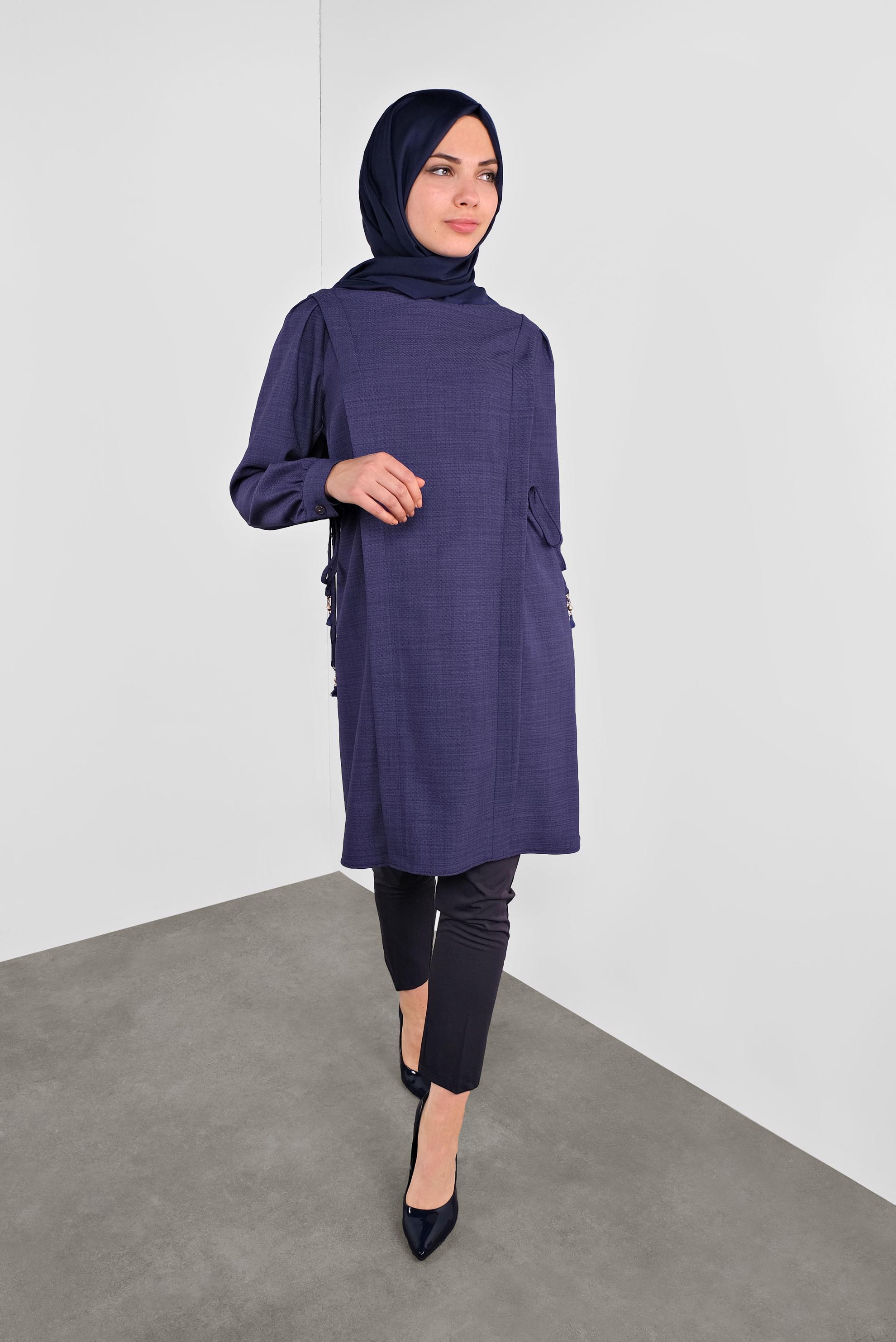 Tesettür giyim LACİVERT 41202 ANYA TUNİK 38/44 TEK40