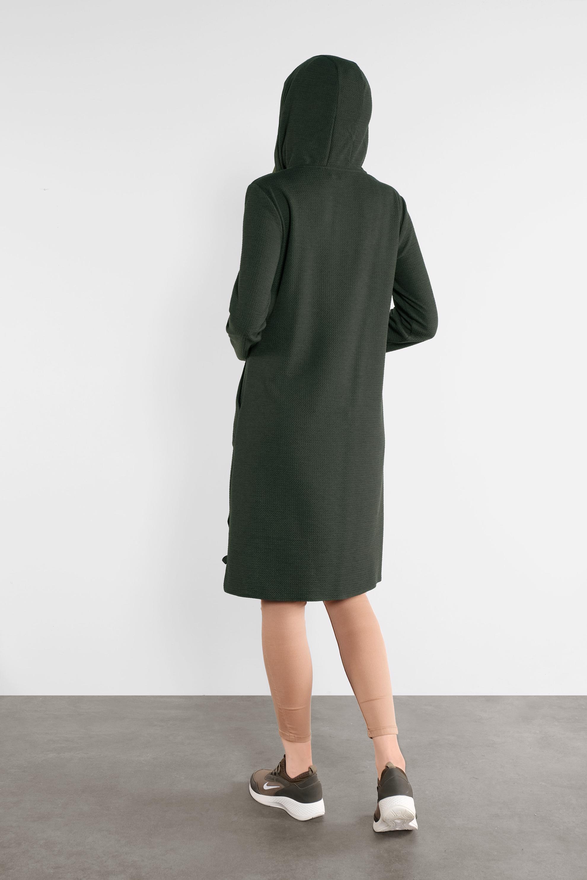 Hijab clothing KHAKI HOODED TUNIC WITH POCKETS 41227 
