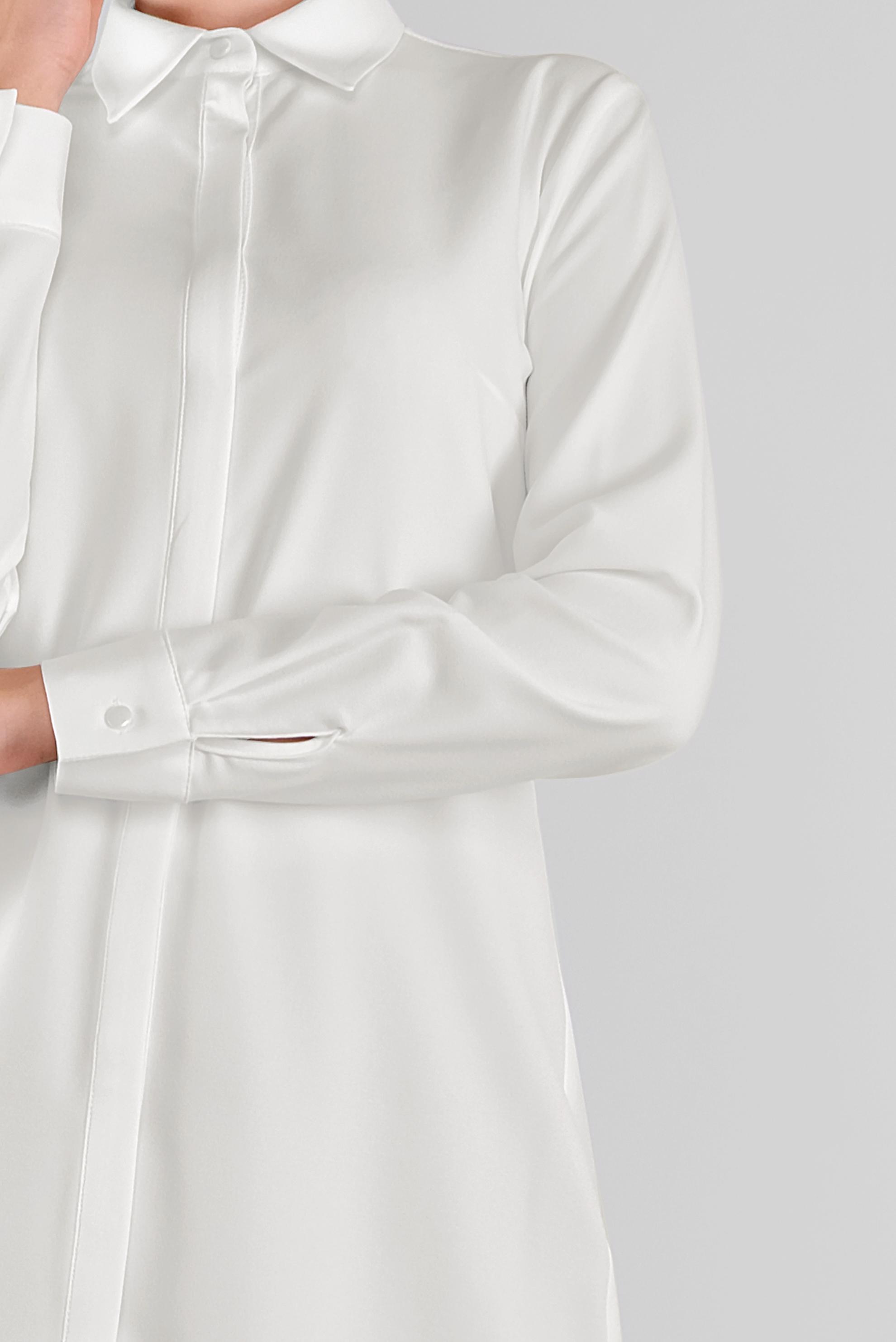 Tesettür giyim BEYAZ GİZLİ DÜĞMELİ TUNİK 41228 