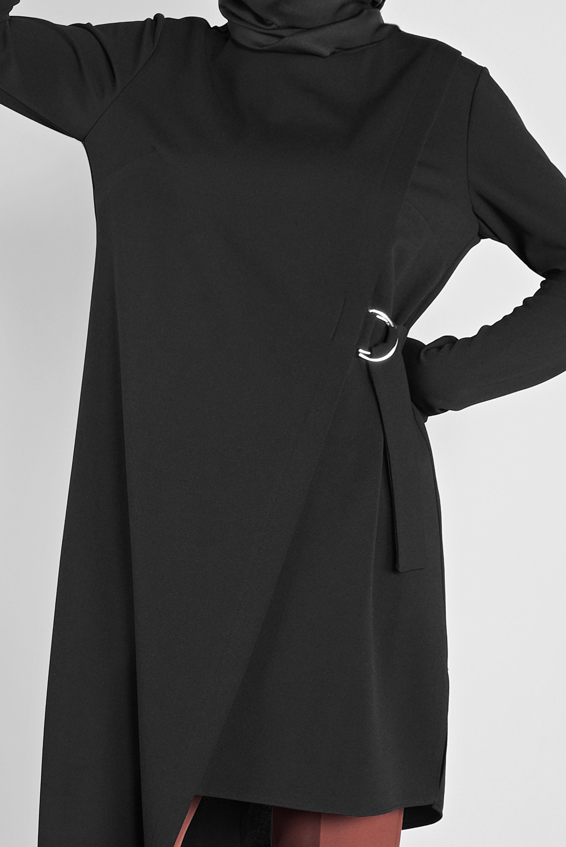 Tesettür giyim SİYAH METAL AKSESUARLI TUNİK 41229 