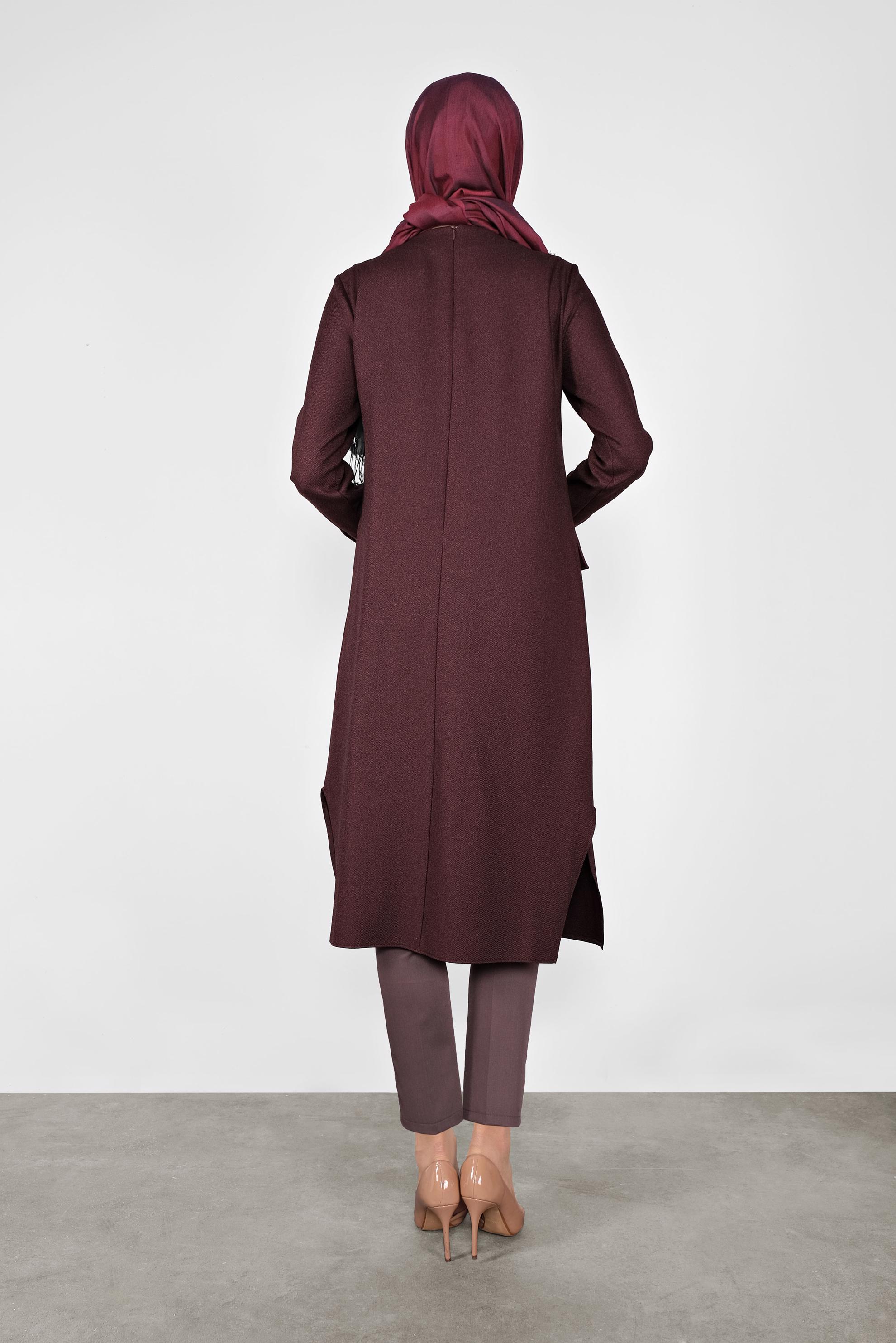 Tesettür giyim MÜRDÜM DÜĞMELİ CEPLİ TUNİK  41255 