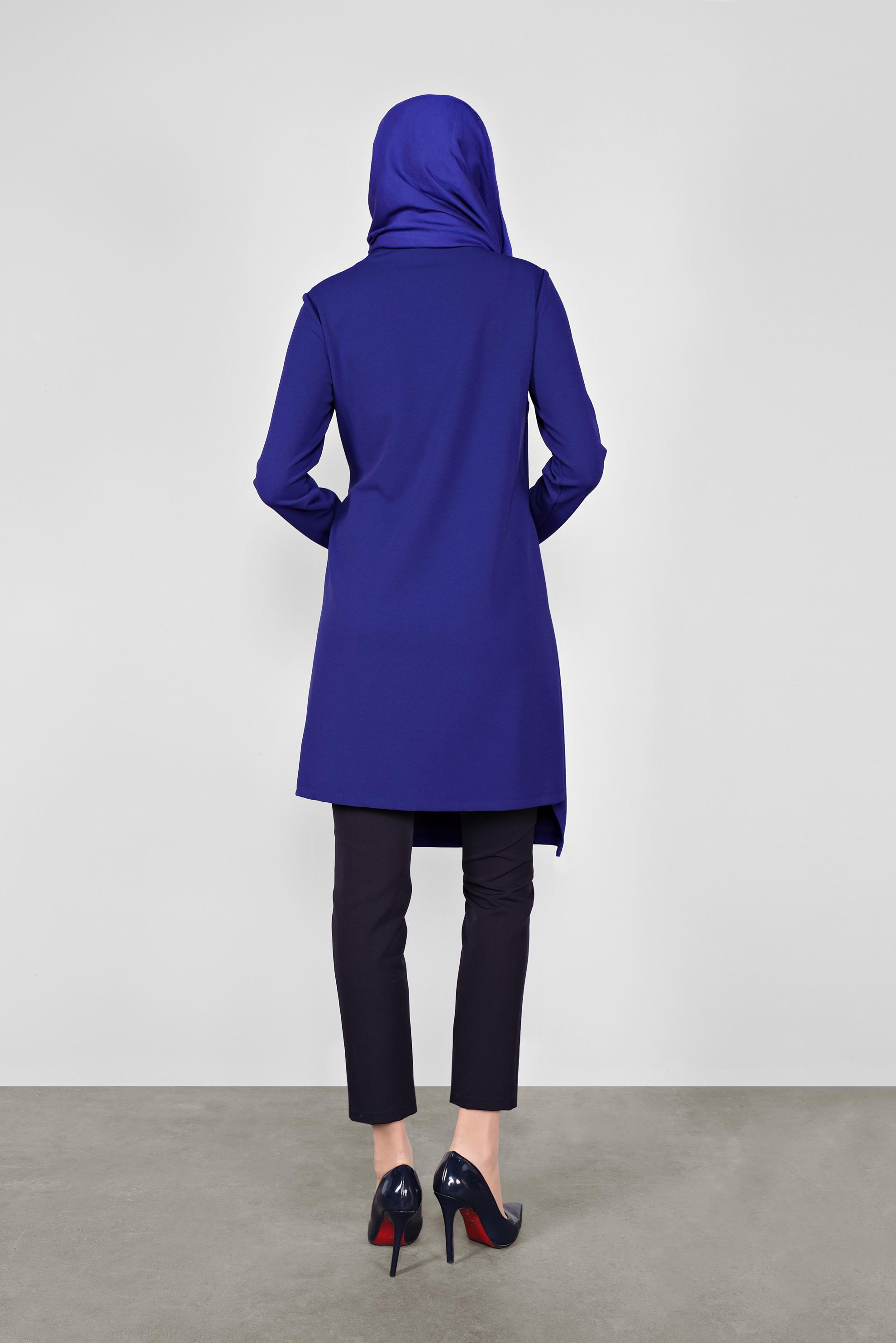 Tesettür giyim LACİVERT ASİMETRİK KESİM TUNİK 41257 