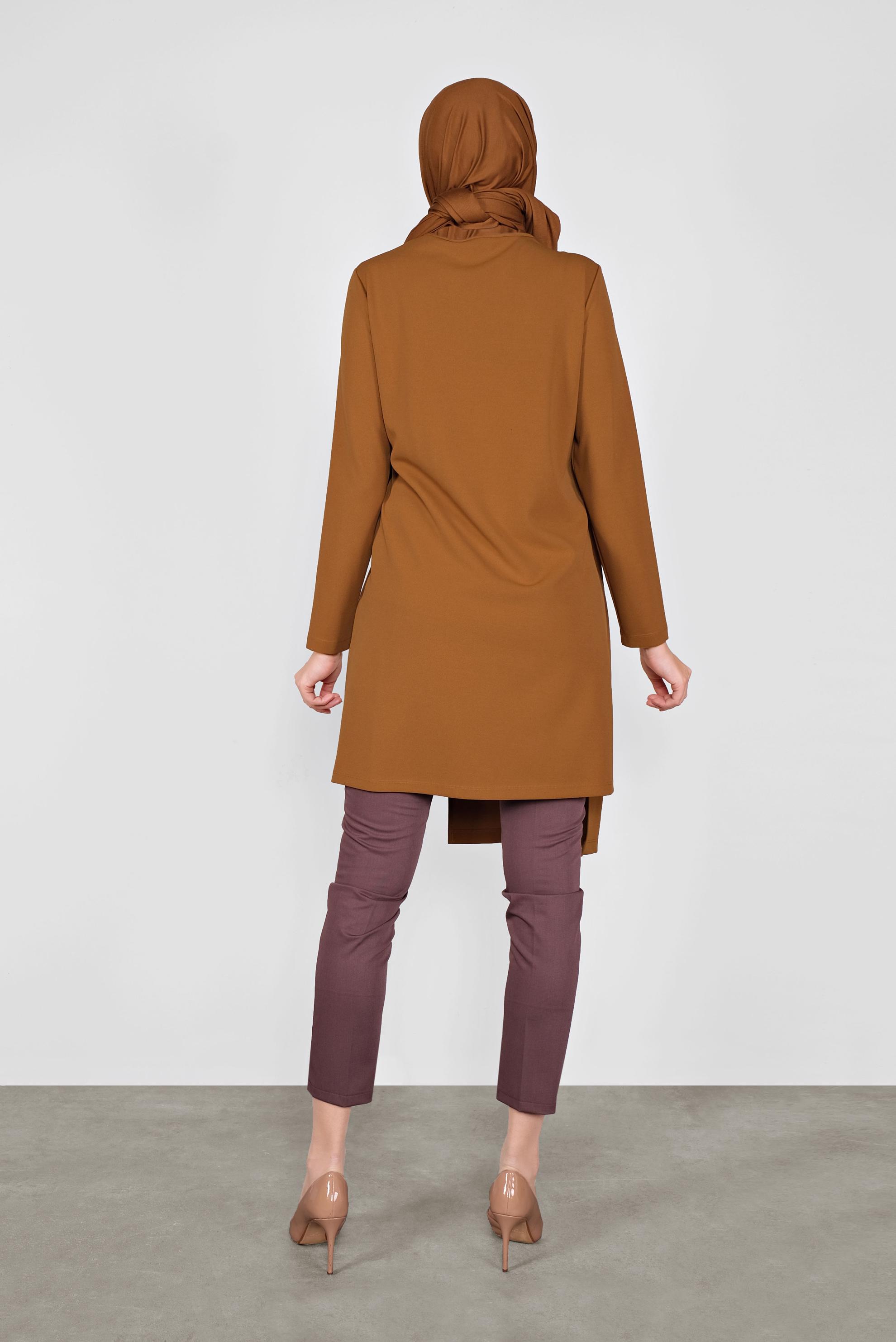 Tesettür giyim SARI ASİMETRİK KESİM TUNİK 41257 