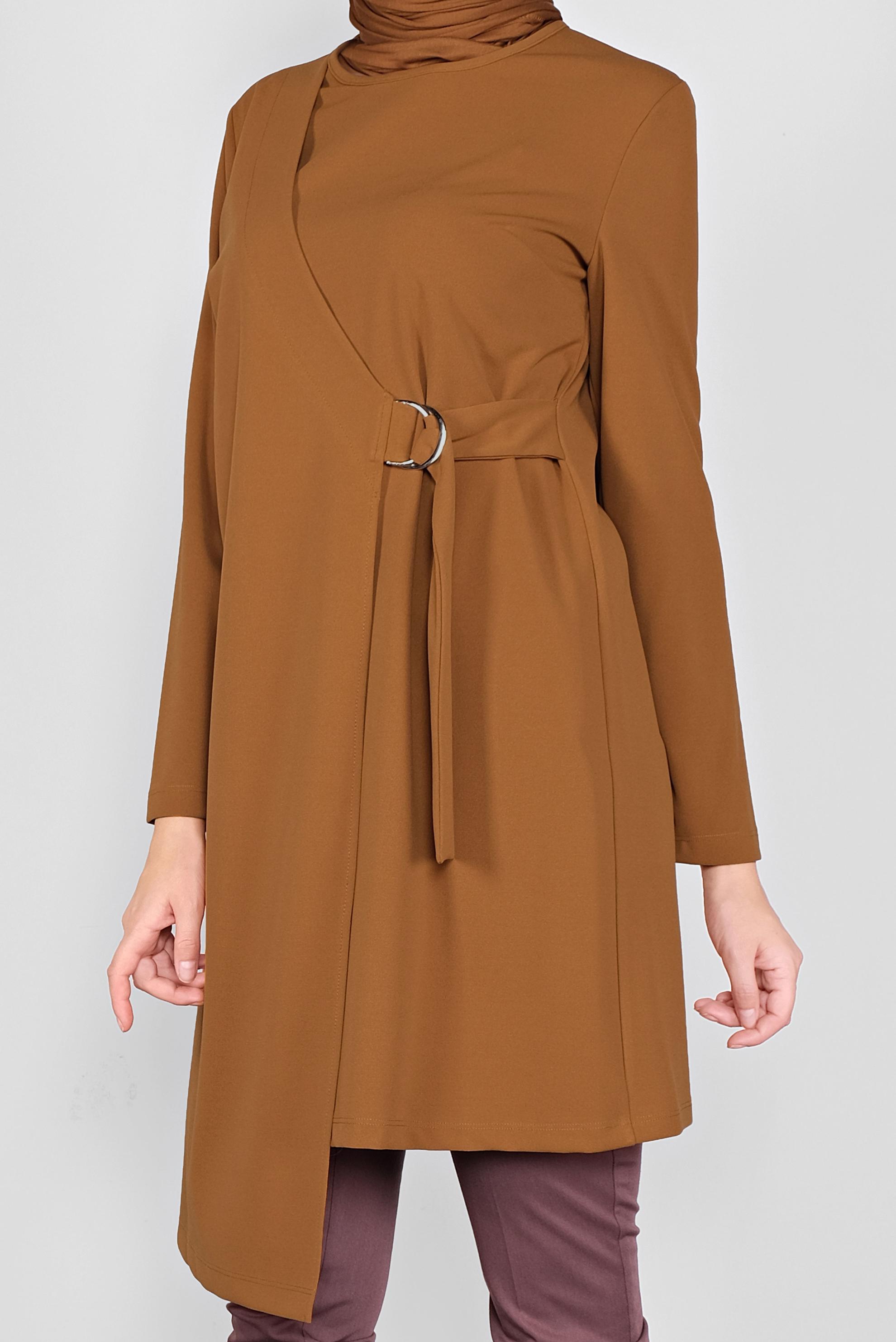 Tesettür giyim SARI ASİMETRİK KESİM TUNİK 41257 