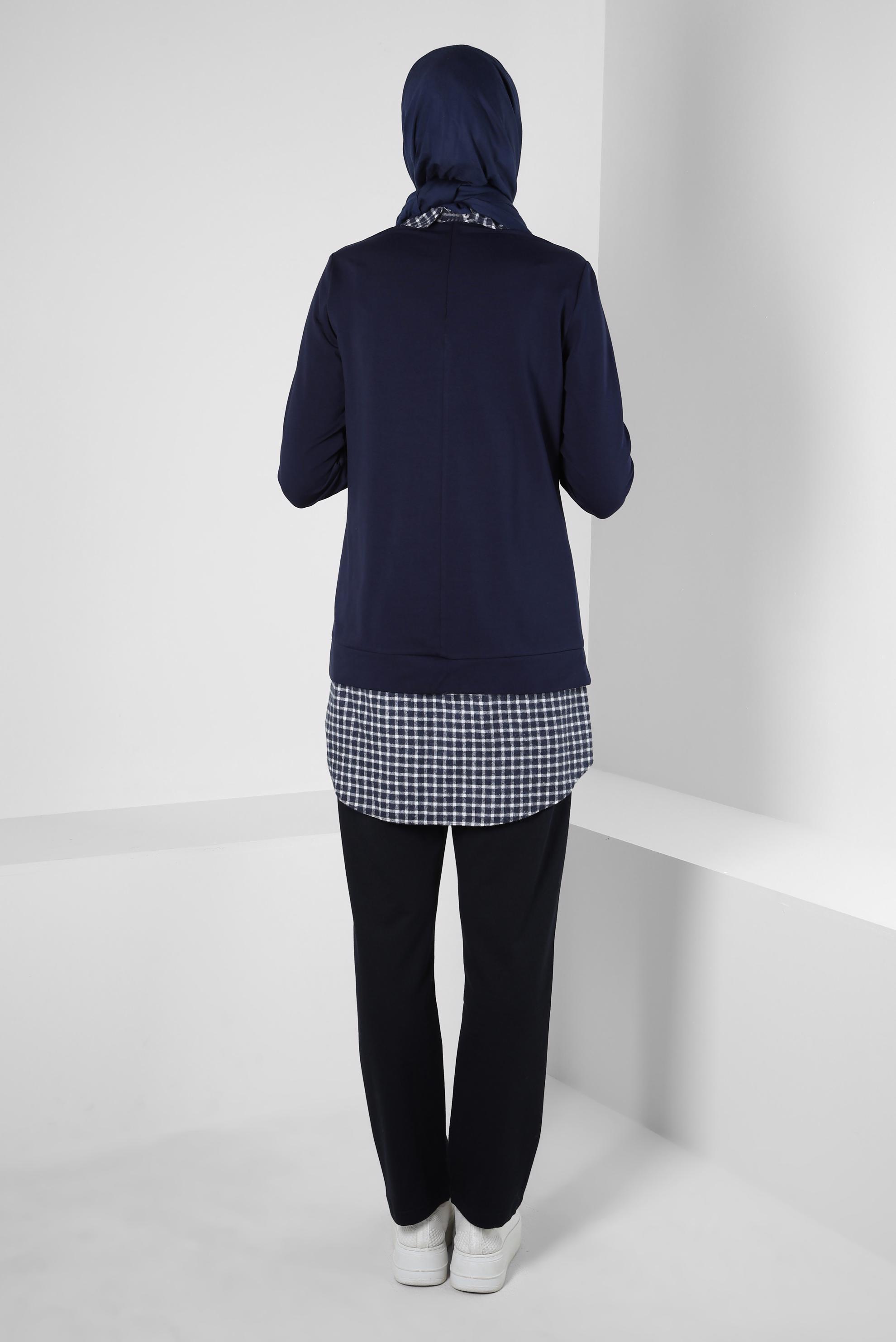 Tesettür giyim LACİVERT 41268 ALEDA TUNİK 38/44 TEK40