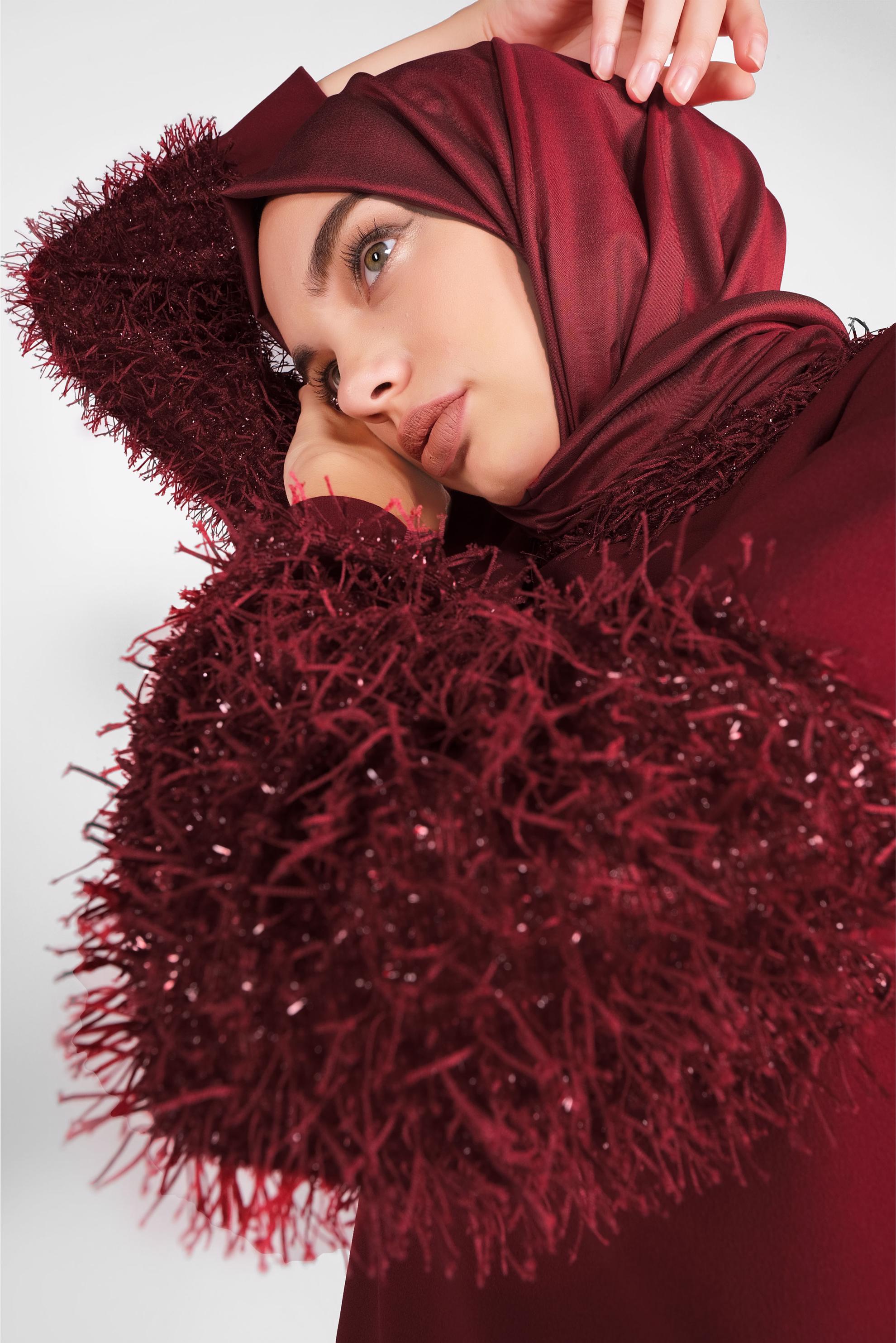 Tesettür giyim KIRMIZI KIRÇILLI TUNİK 41280 