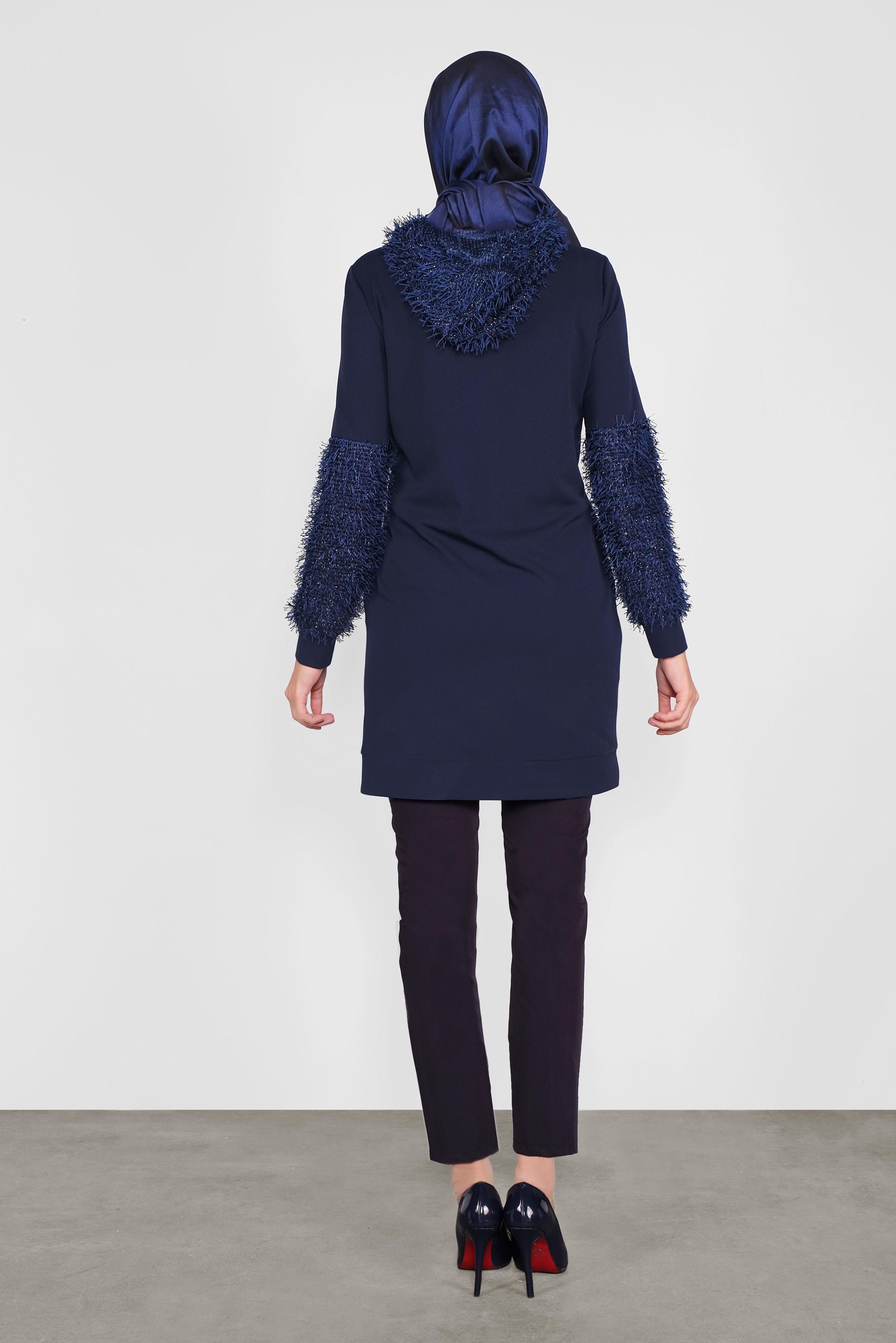 Tesettür giyim LACİVERT KIRÇILLI TUNİK 41280 