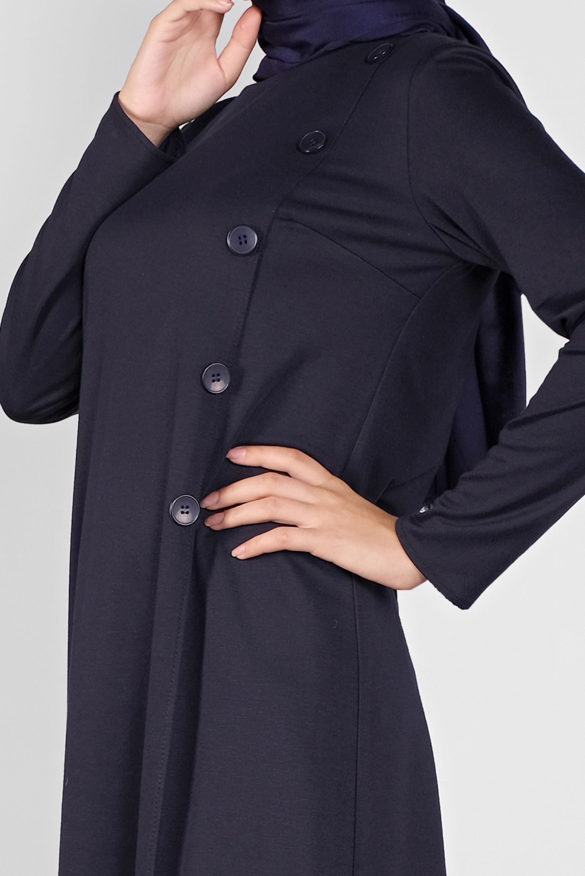 Tesettür giyim LACİVERT DÜĞME DETAYLI TUNİK 41284 