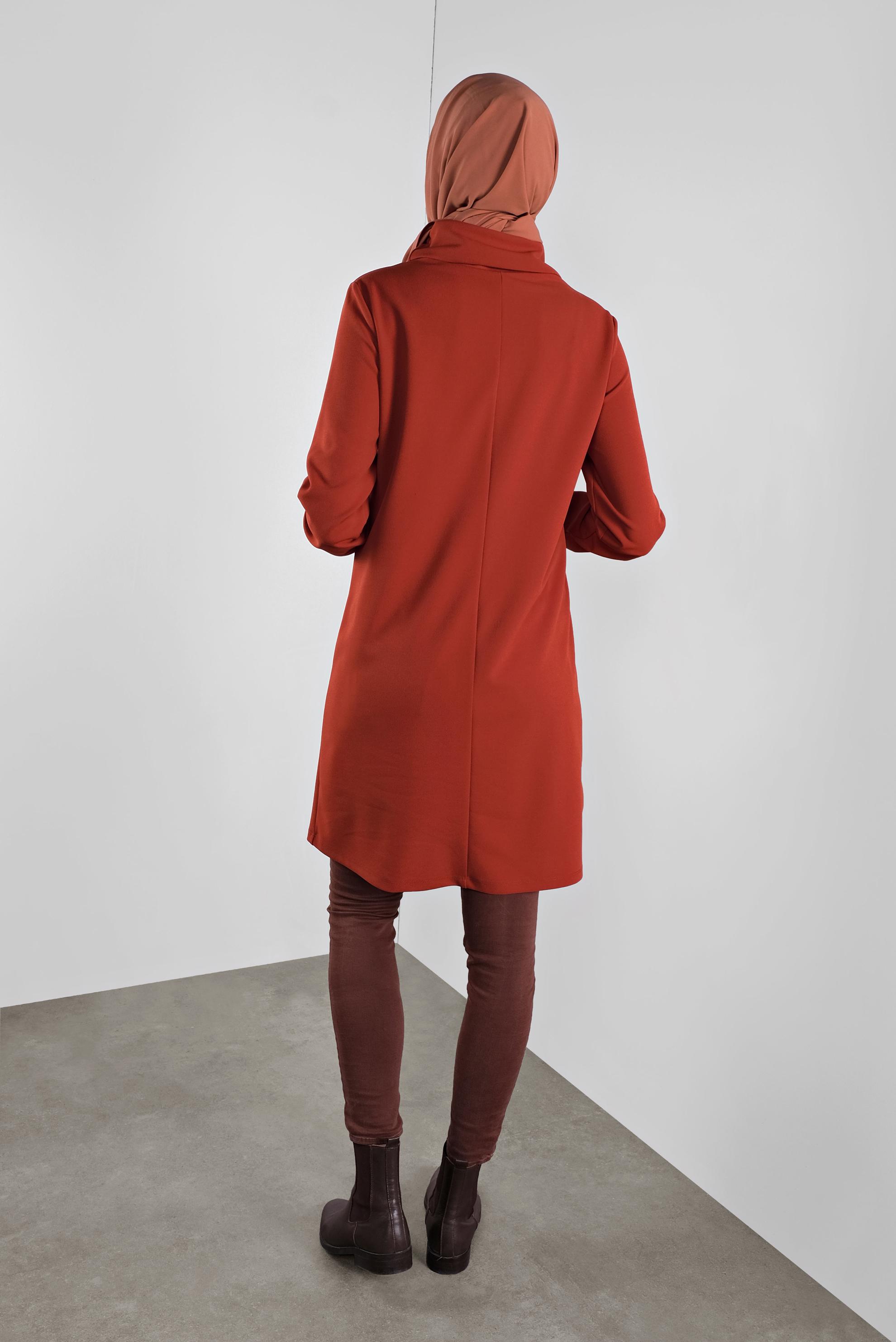 Tesettür giyim TURUNCU BAĞCIKLI TUNİK 41285 