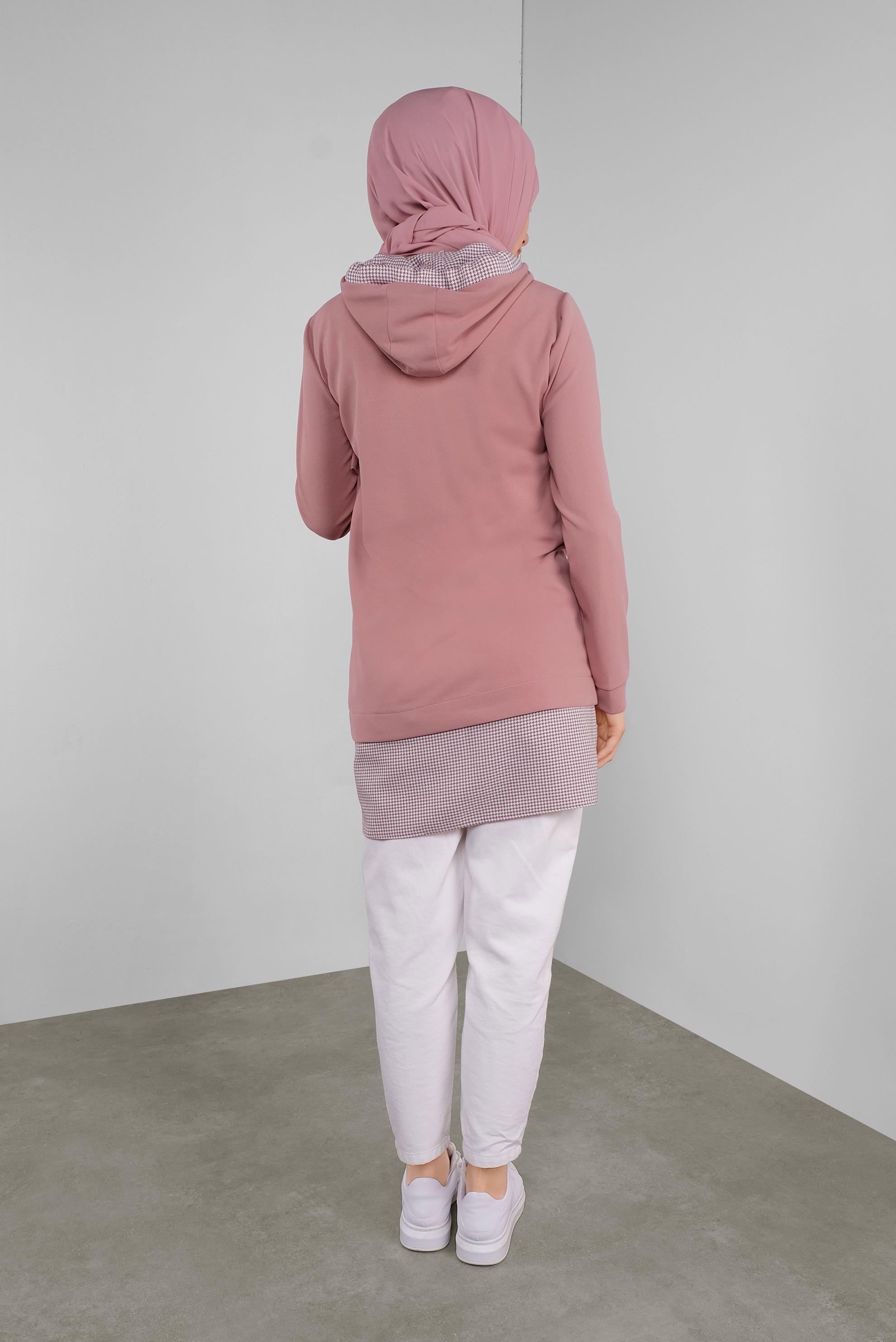 Tesettür giyim PUDRA İKİ PARÇA GÖRÜNÜMLÜ TUNİK 41288