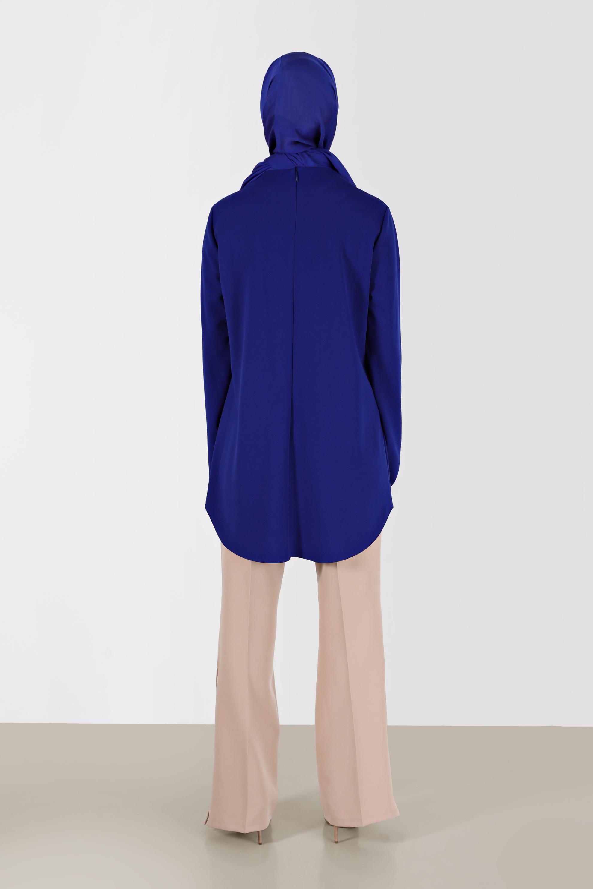 Tesettür giyim LACİVERT GİZLİ FERMUARLI TUNİK 41315 