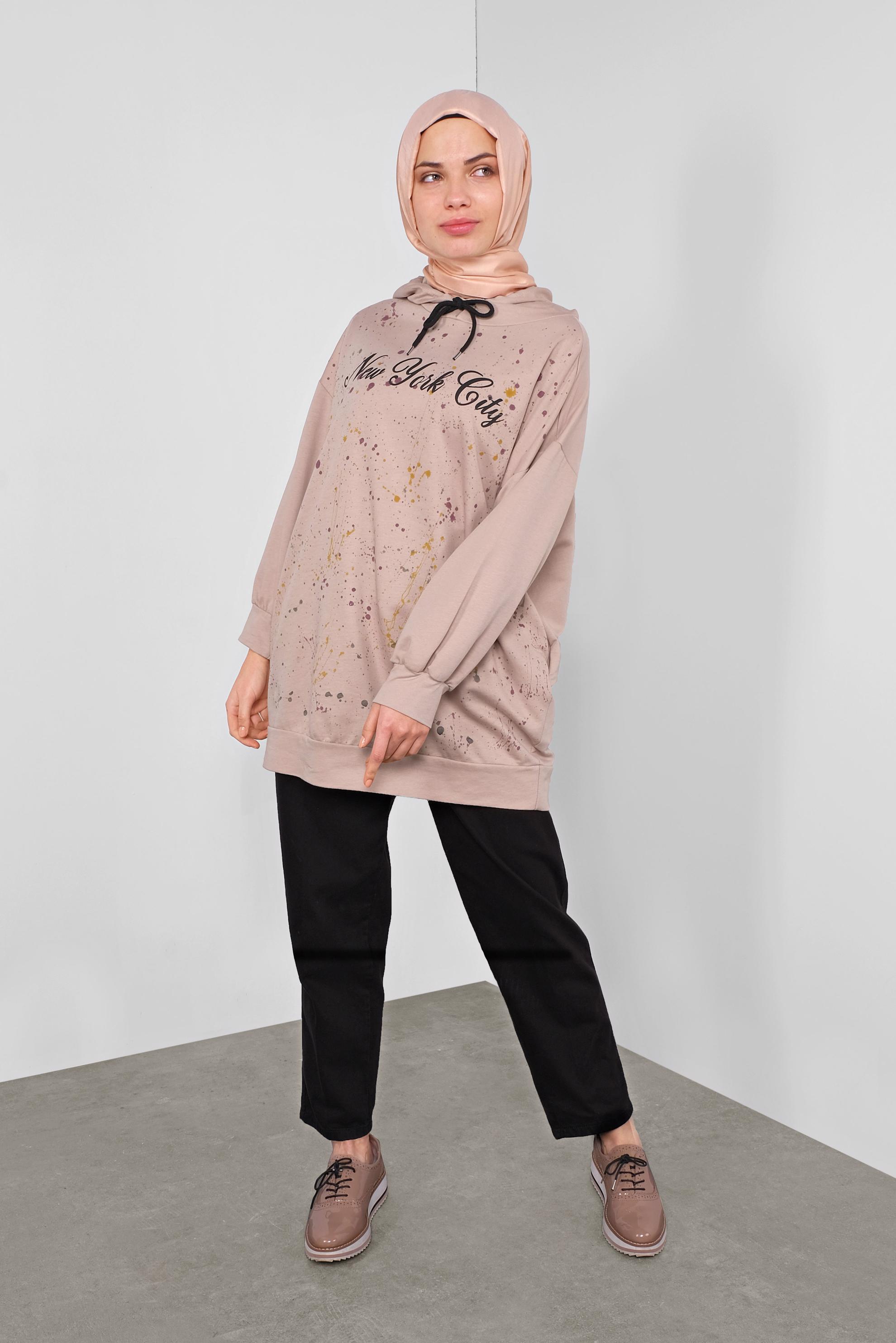 Tesettür giyim BEJ 41327 ALVİNA TUNİK