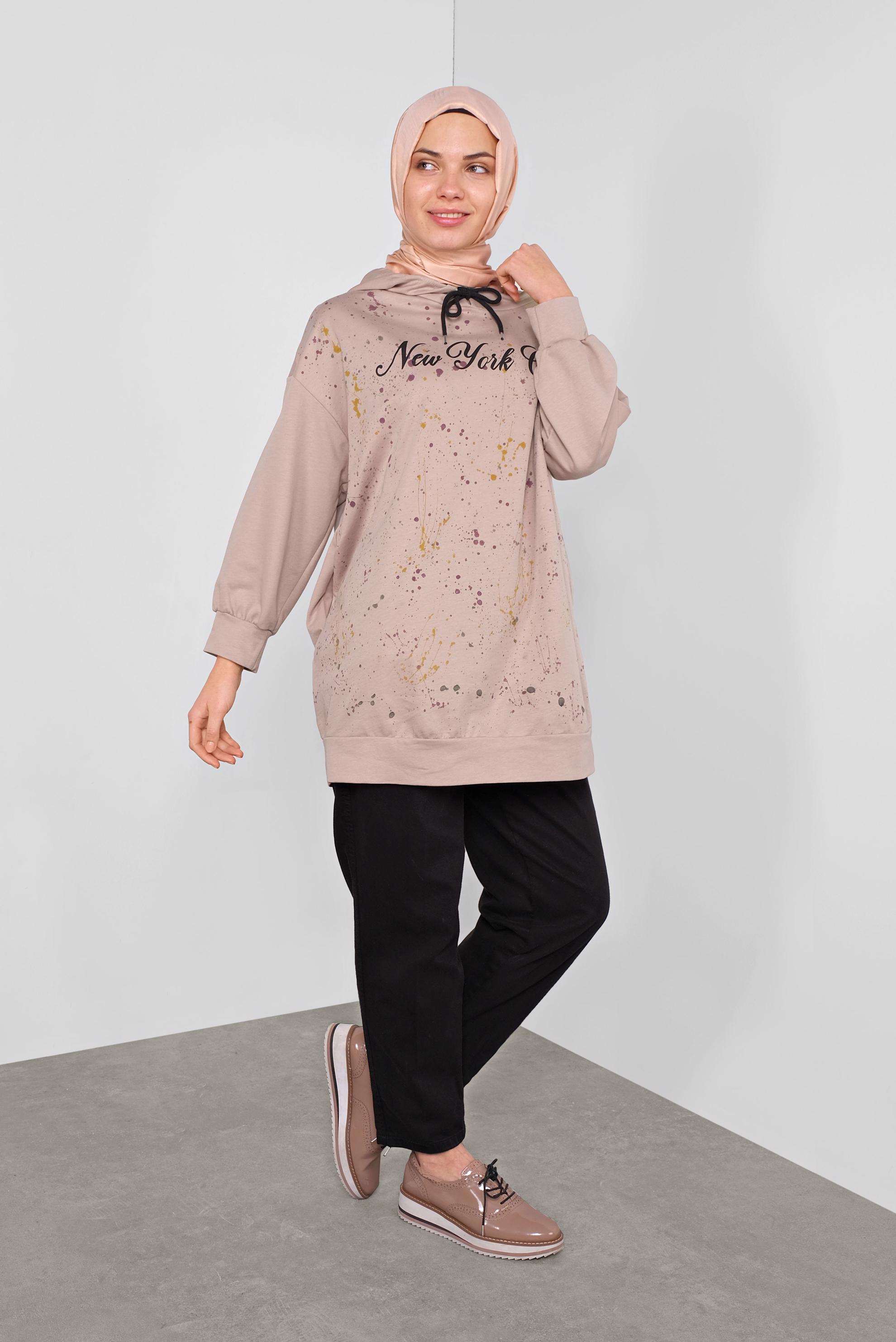 Tesettür giyim BEJ 41327 ALVİNA TUNİK