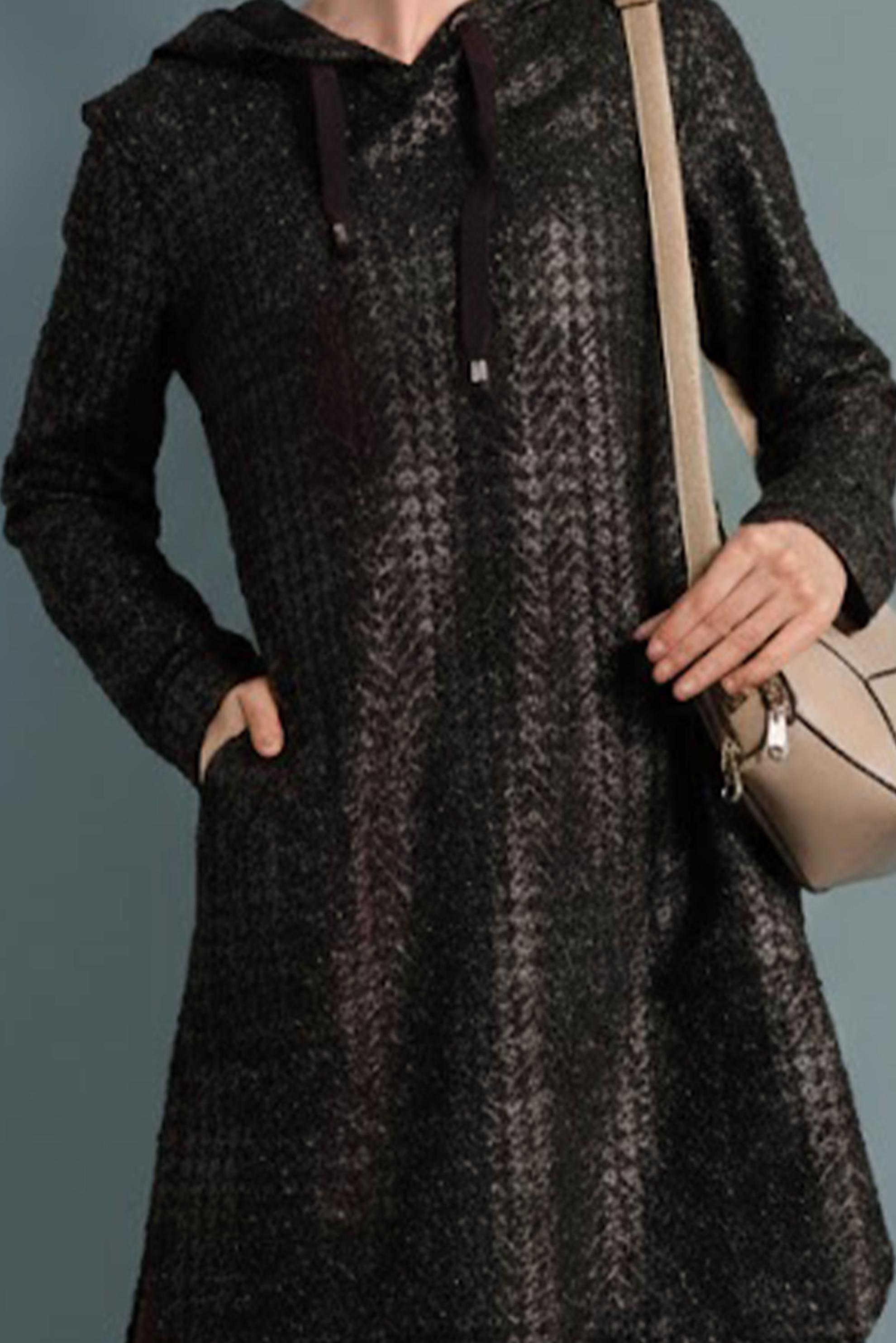 Tesettür giyim SİYAH EKOSE TUNİK 40409-1