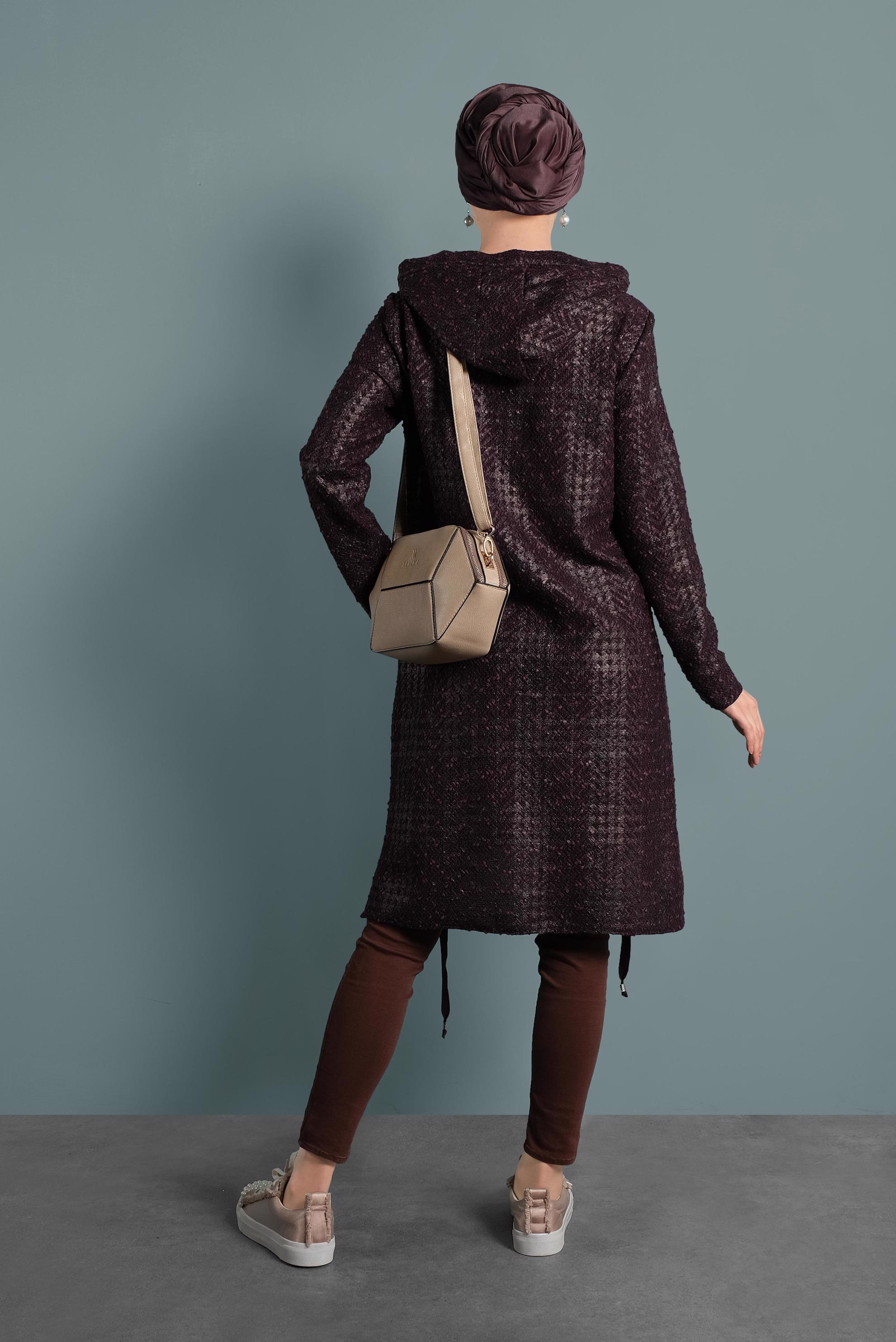 Tesettür giyim MÜRDÜM EKOSE TUNİK 40409-1