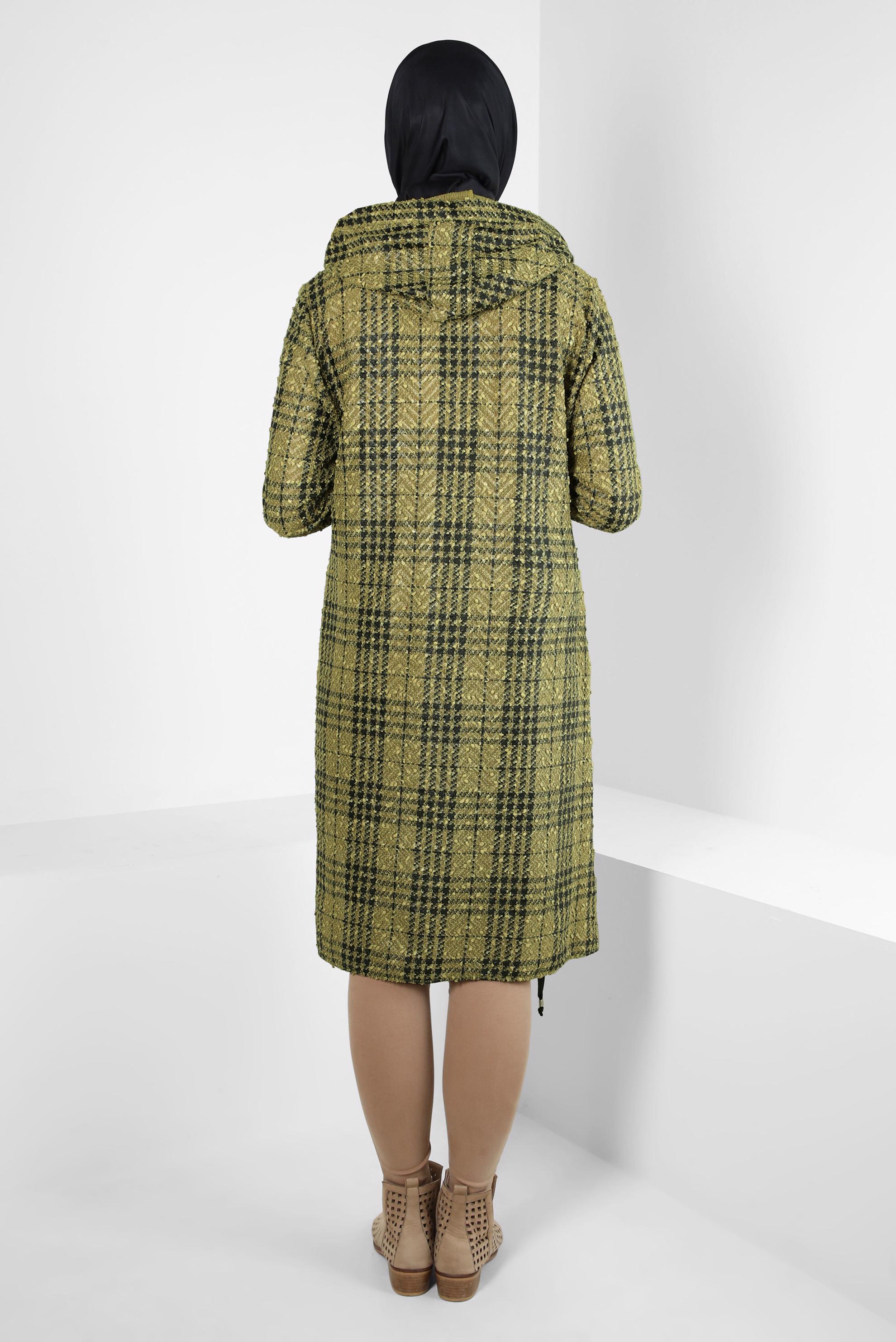 Tesettür giyim YEŞİL EKOSE TUNİK 40409-1