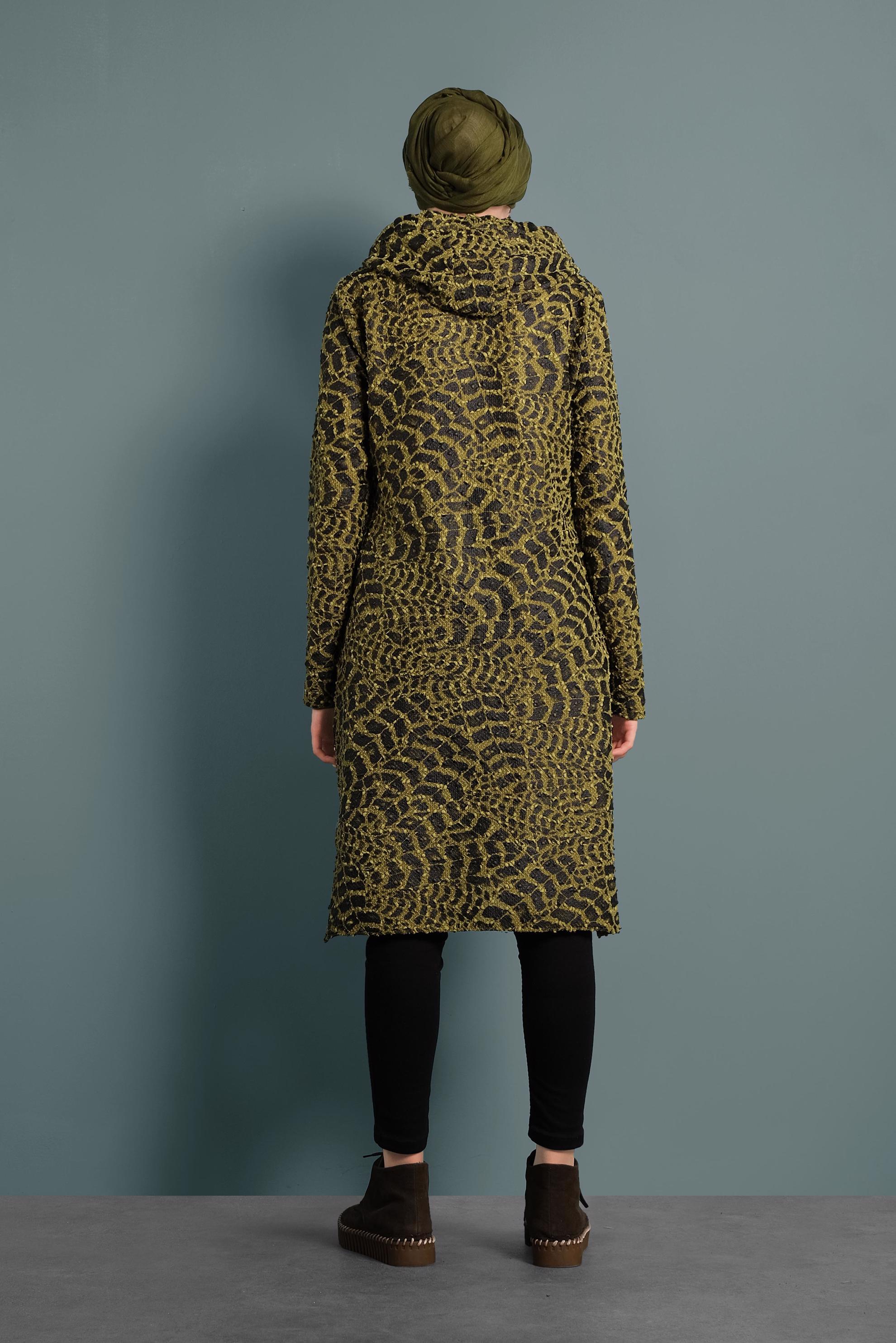 Tesettür giyim YEŞİL LEOPAR DESENLİ TUNİK 40409-2