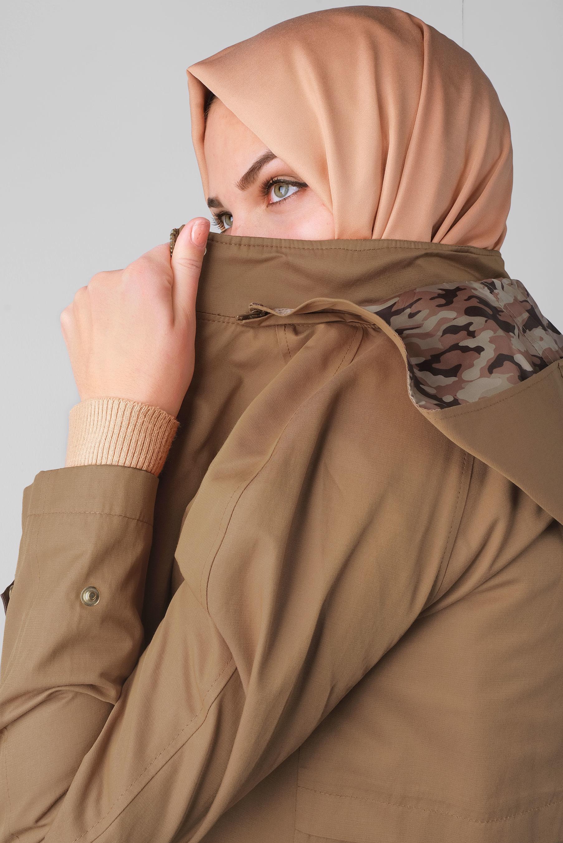 Hijab clothing TABA HOODED SPORT TRENCH-COAT 10012 