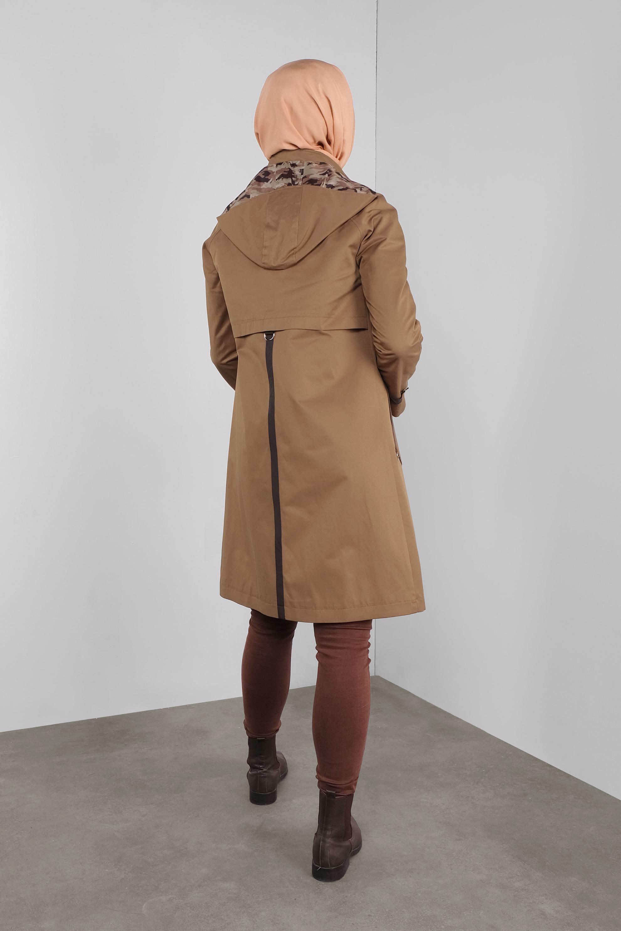 Hijab clothing TABA HOODED SPORT TRENCH-COAT 10012 