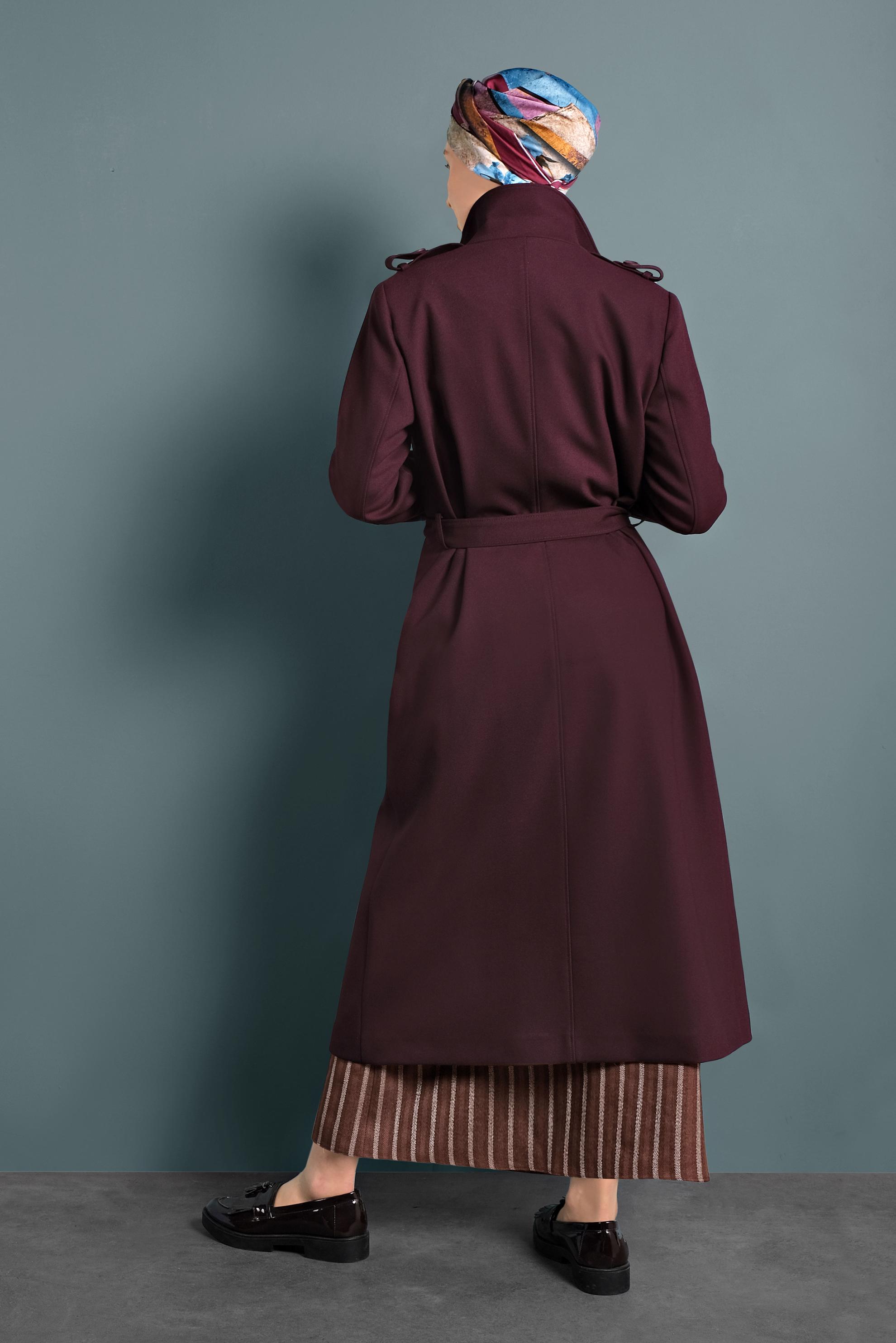 Hijab clothing DAMSON BELTED BUTTONED TRENCH-COAT  10133 