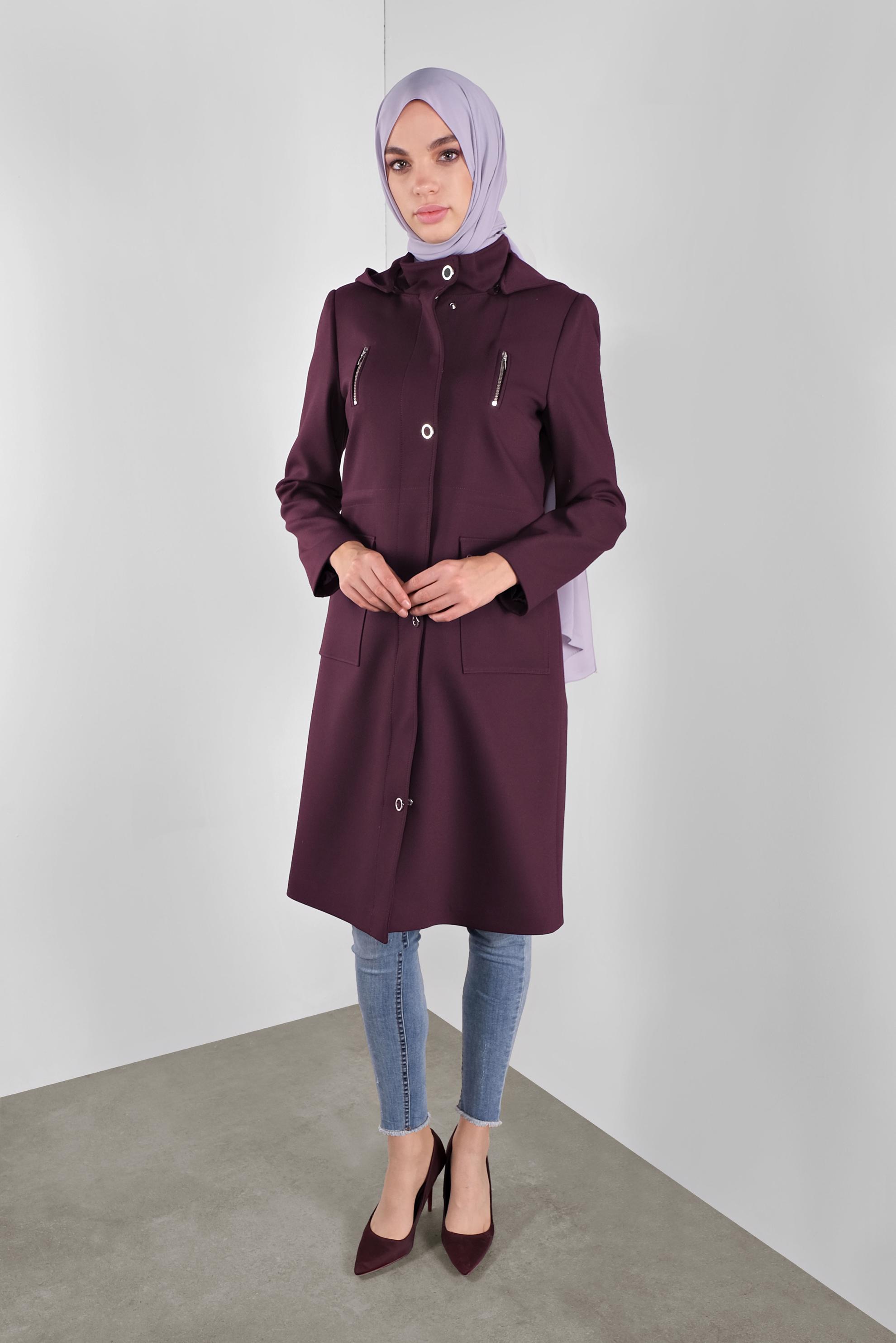 Hijab clothing DAMSON HOODED TRENCH-COAT 10134 