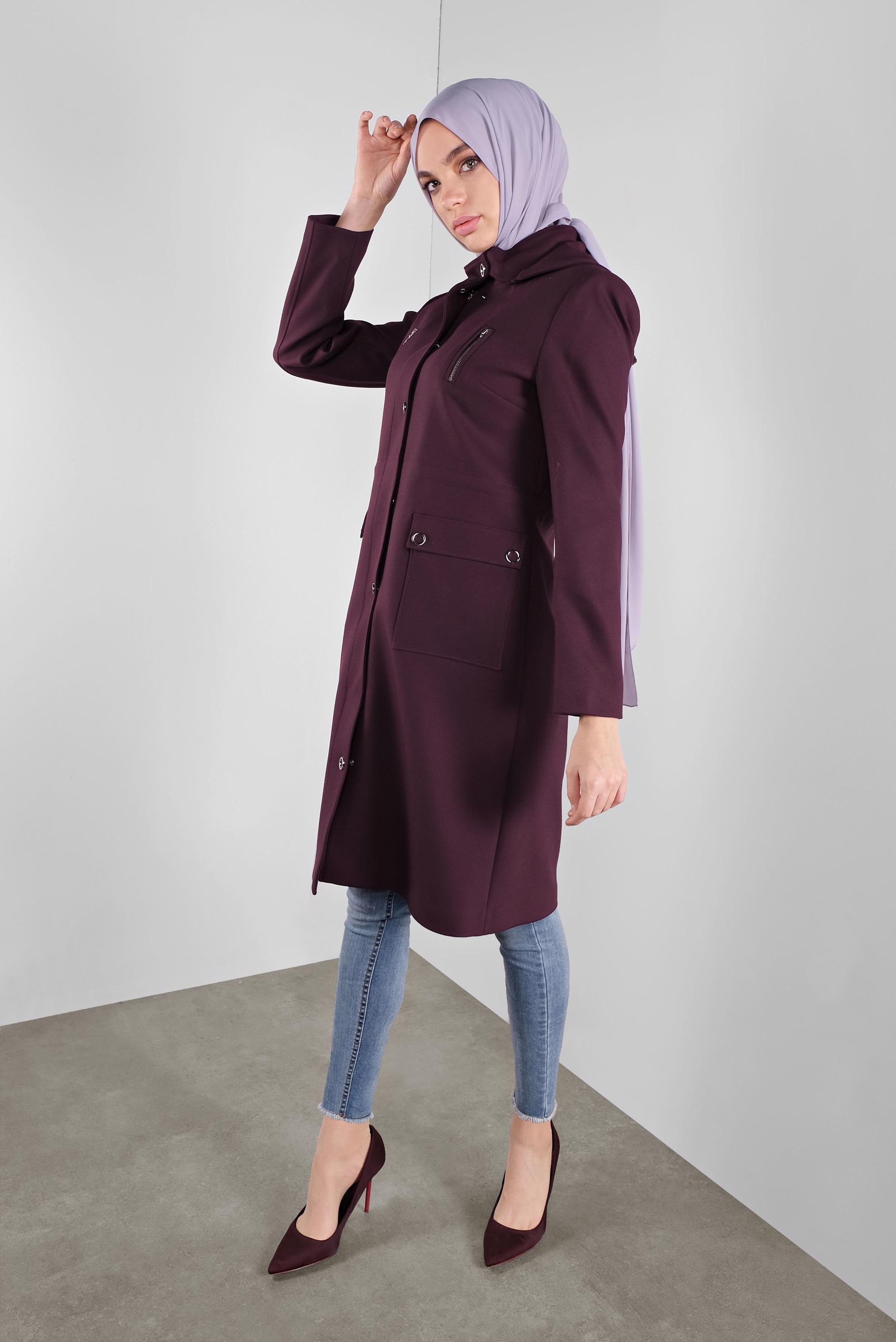 Hijab clothing DAMSON HOODED TRENCH-COAT 10134 