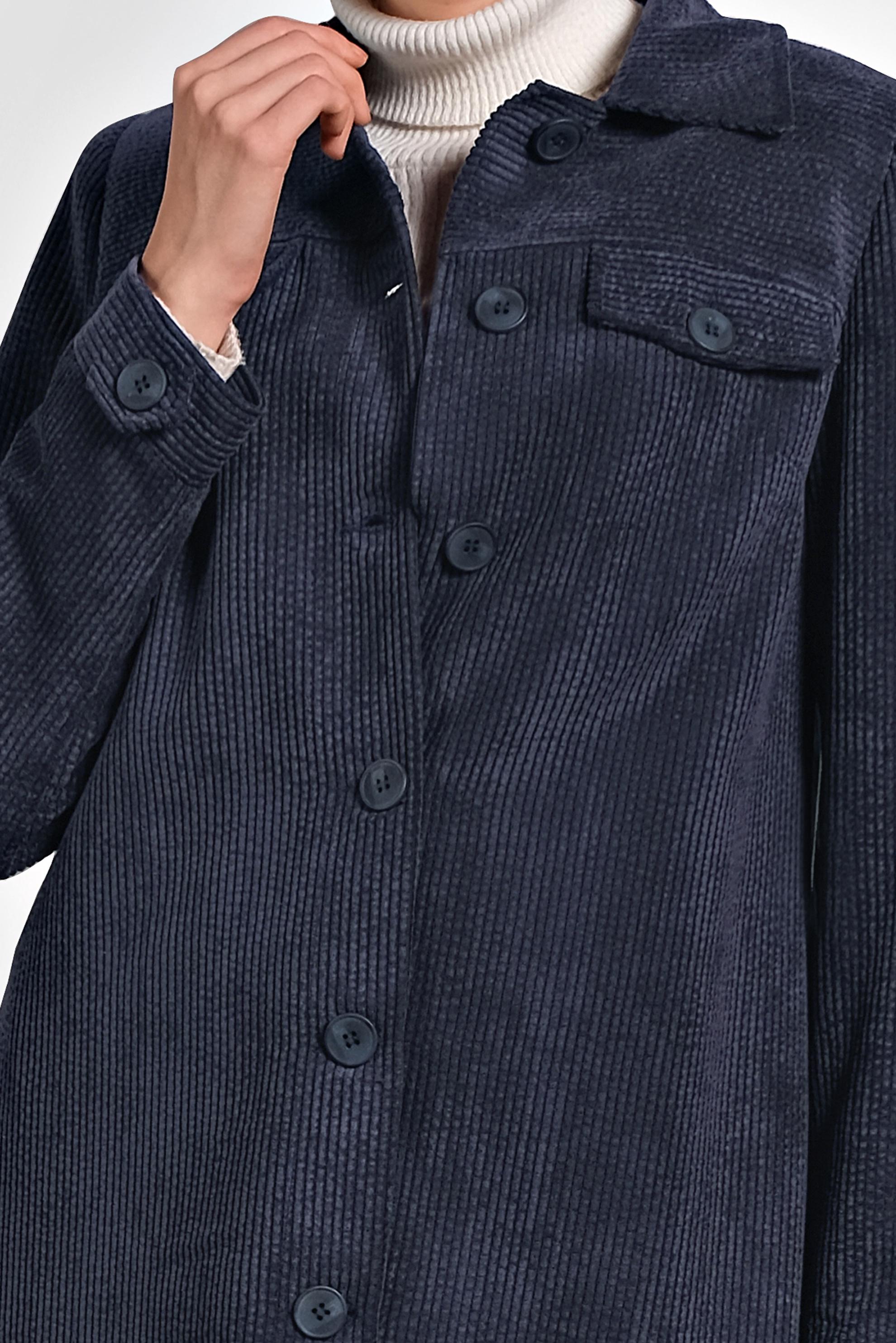 Tesettür giyim LACİVERT KADİFE TRENÇKOT 10140 