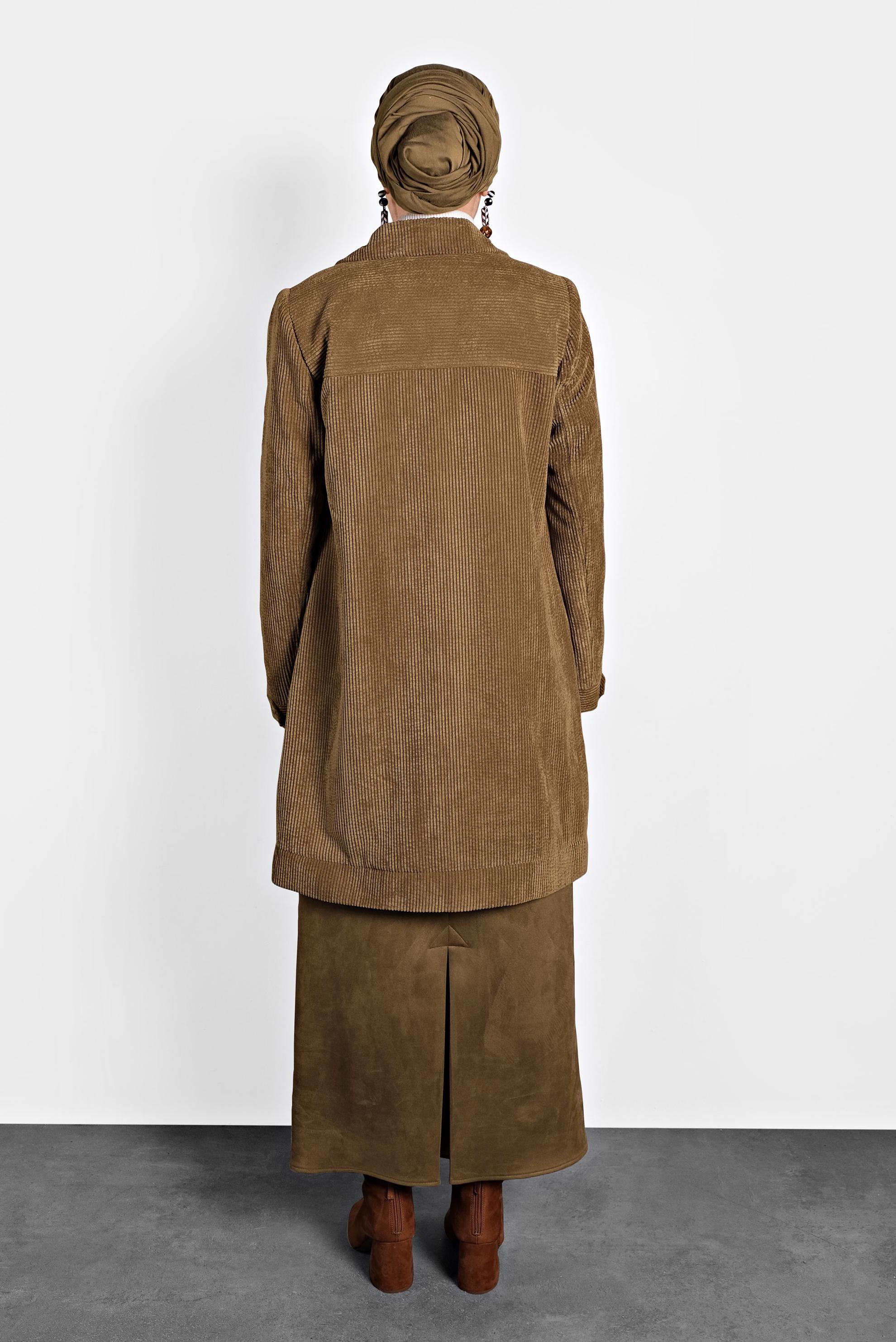 Hijab clothing TABA VELVET TRENCH-COAT 10140