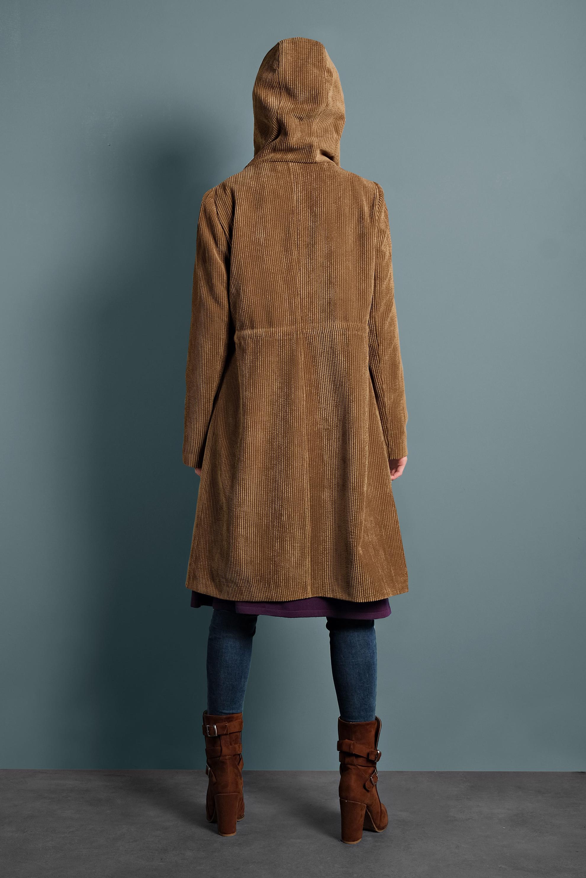 Hijab clothing TABA CORDUROY TRENCH-COAT WITH POCKETS 10141