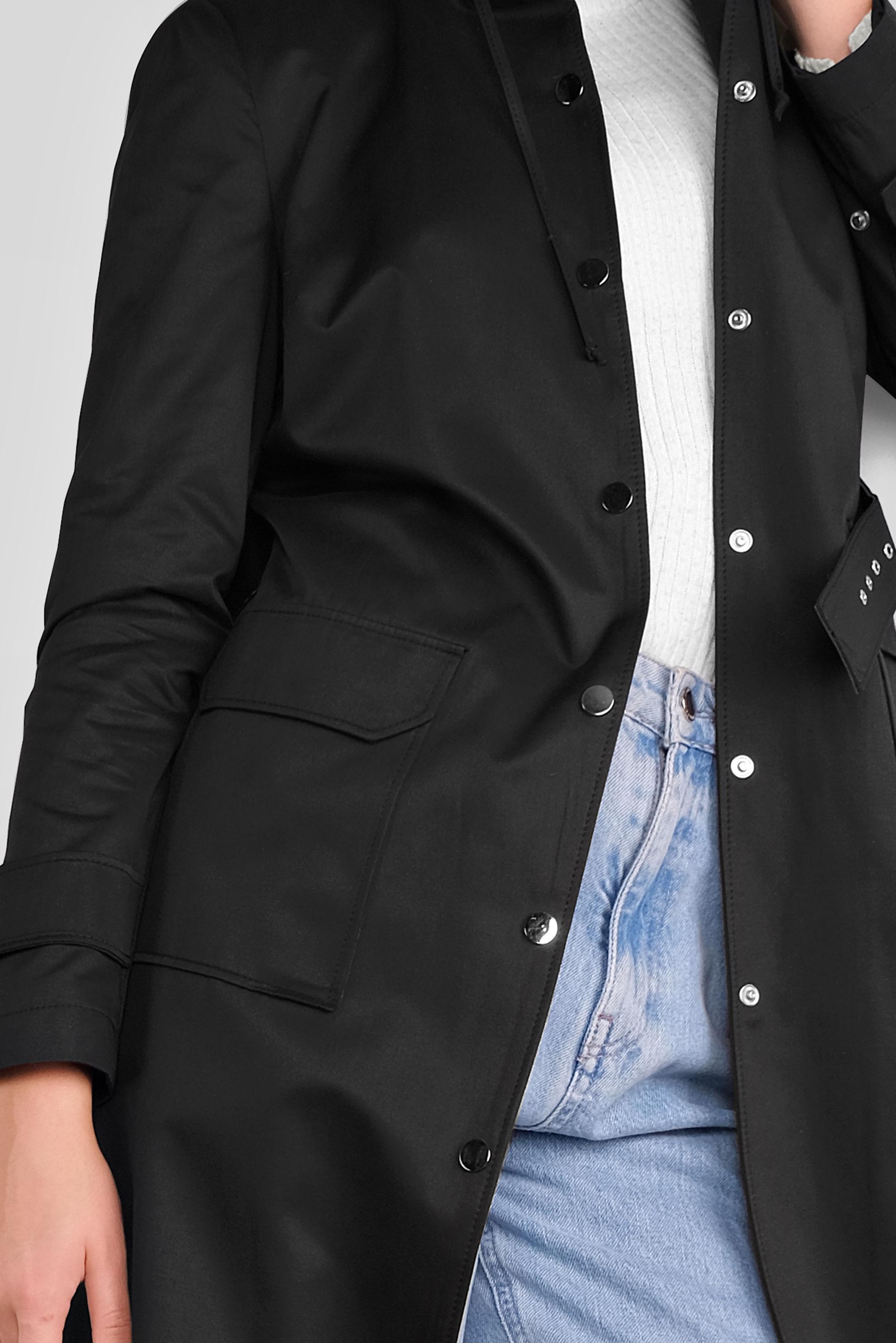 Tesettür giyim SİYAH PAMUKLU KEMERLİ TRENÇKOT 10290 