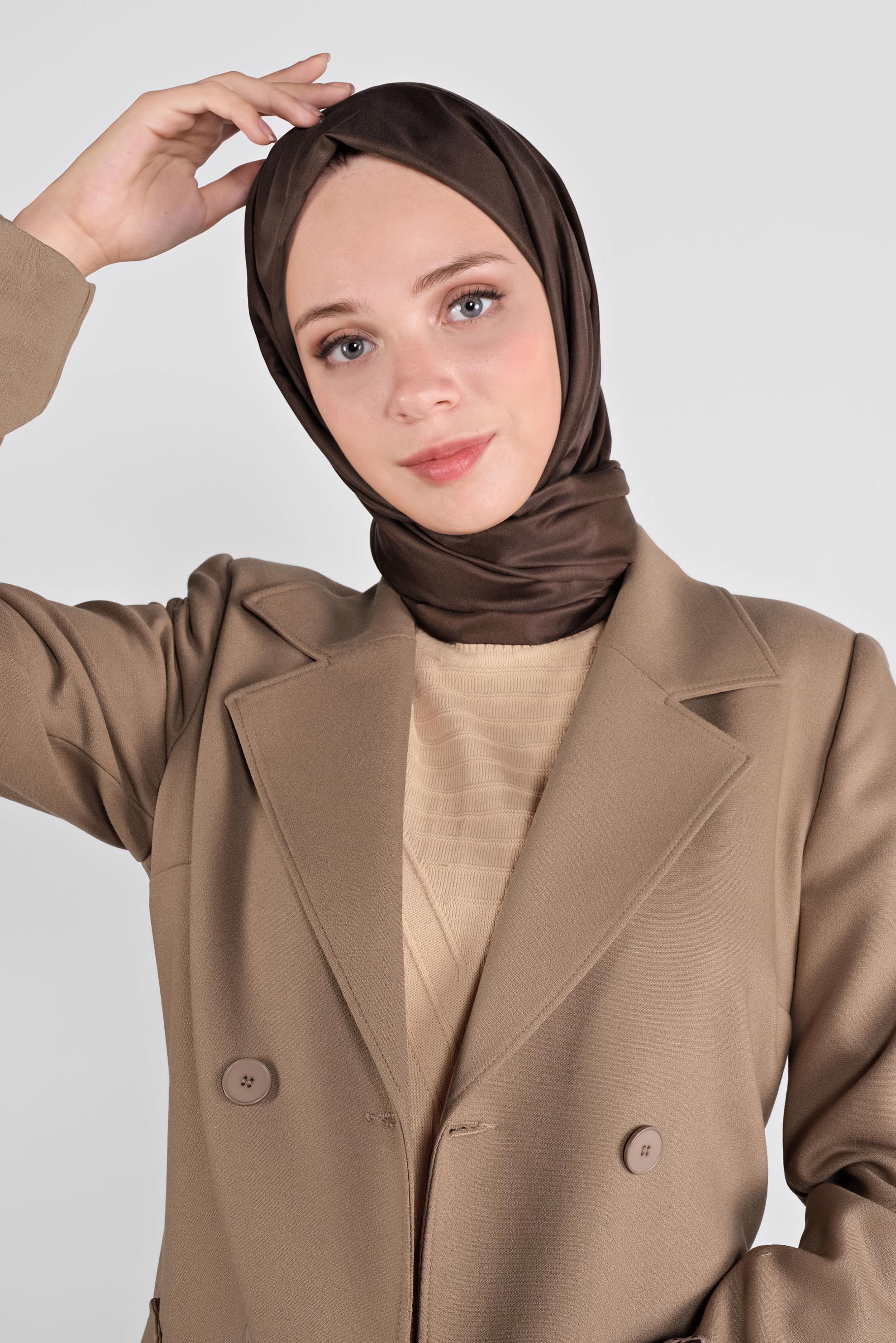 Hijab clothing BROWN DOUBLE-BREASTED TRENCH-COAT 10293