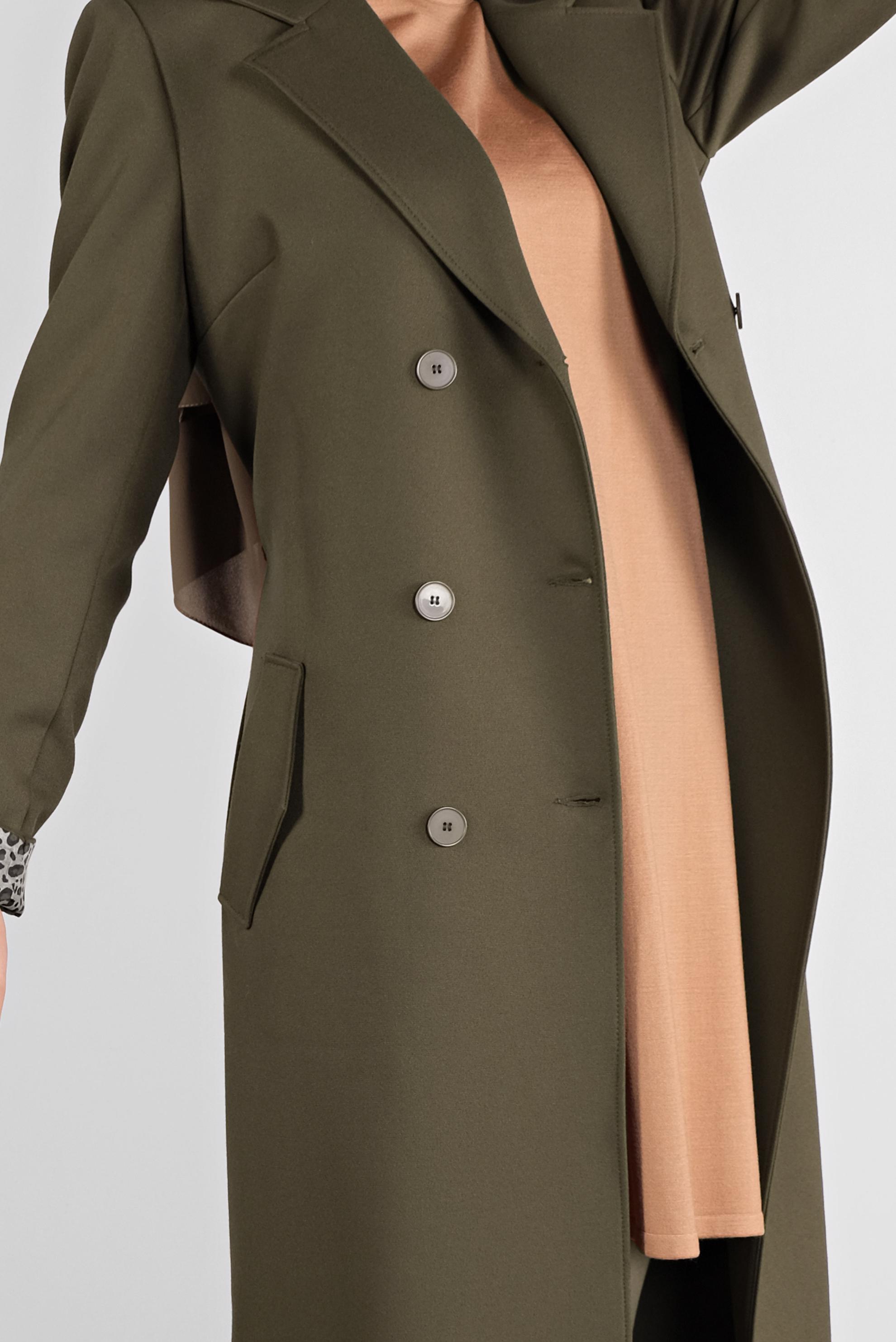 Tesettür giyim HAKİ KRUVAZE YAKA DÜĞMELİ TRENÇKOT 10293