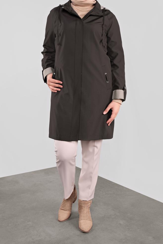 Hijab clothing BROWN 10314 DEWSPO BONDİNG TRENÇKOT 44/50 - ALVİNA