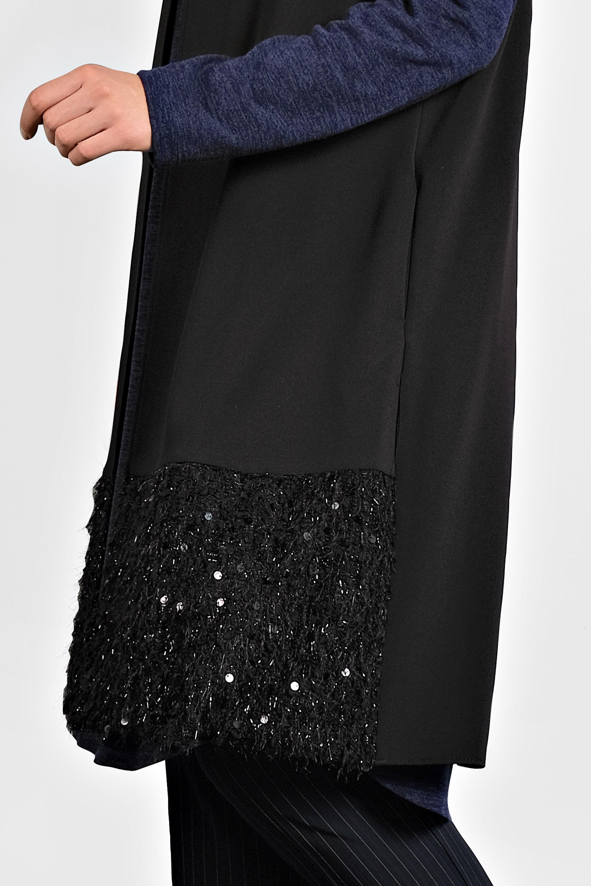 Vêtements hijab NOIR GILET À COL ROND À SEQUINS 20010