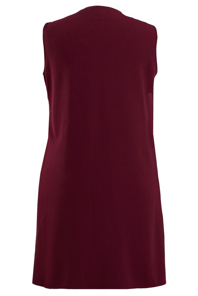 Vêtements hijab ROUGE BORDEAUX GILET À COL ROND À SEQUINS 20010 - ALVİNA